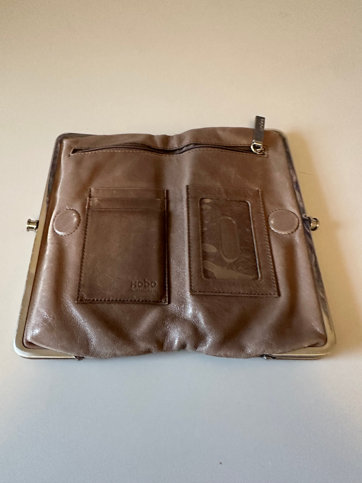 Hobo International Clutch Wallet in Taupe Brown Leather
