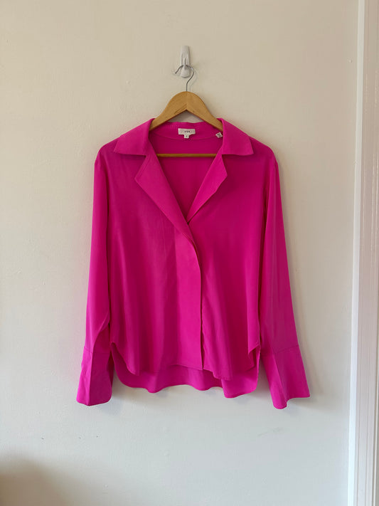 A.L.C. Hot Pink Silk Kinsley Top | Size 8