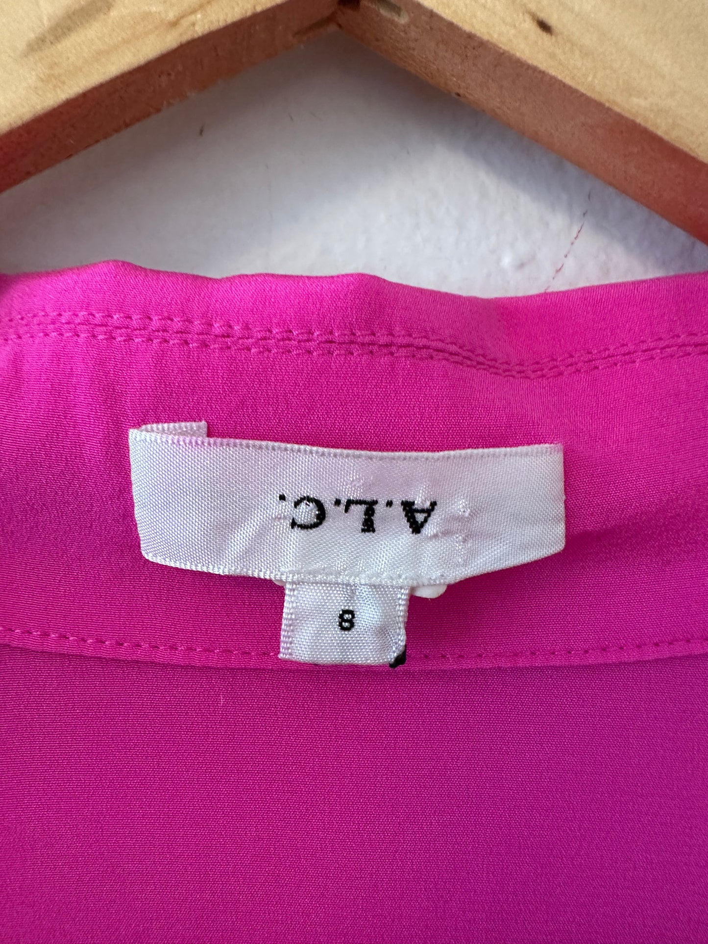 A.L.C. Hot Pink Silk Kinsley Top | Size 8