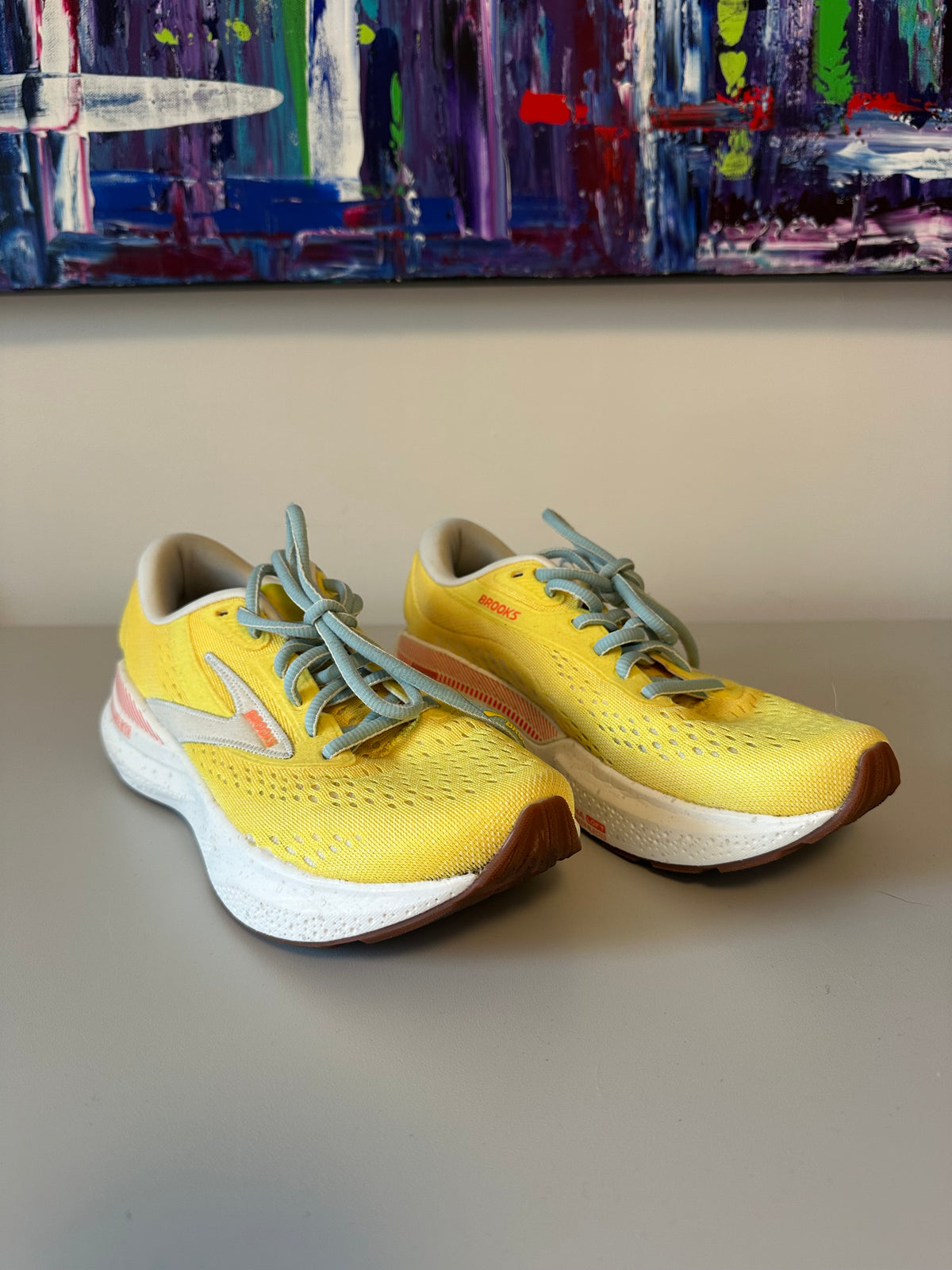 Brooks Glycerin 21 Running Shoes in Yellow and Blue | Size 7.5