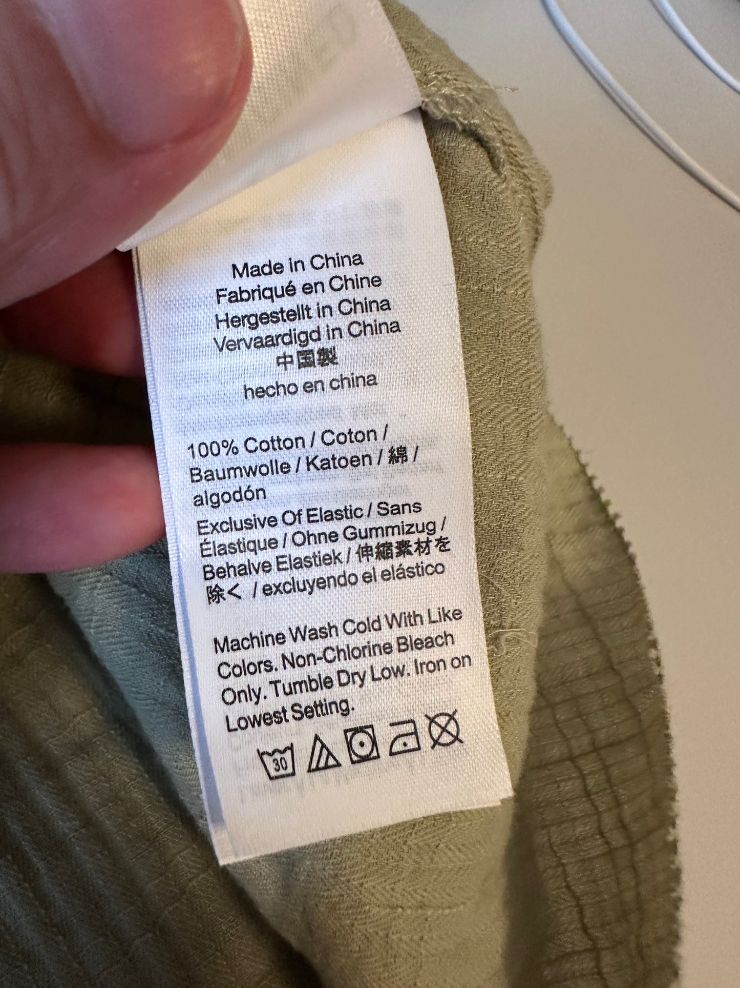 J. Crew Smocked Yoke Cotton Gauze Ruffle Neck Blouse in Olive Green | Size Small