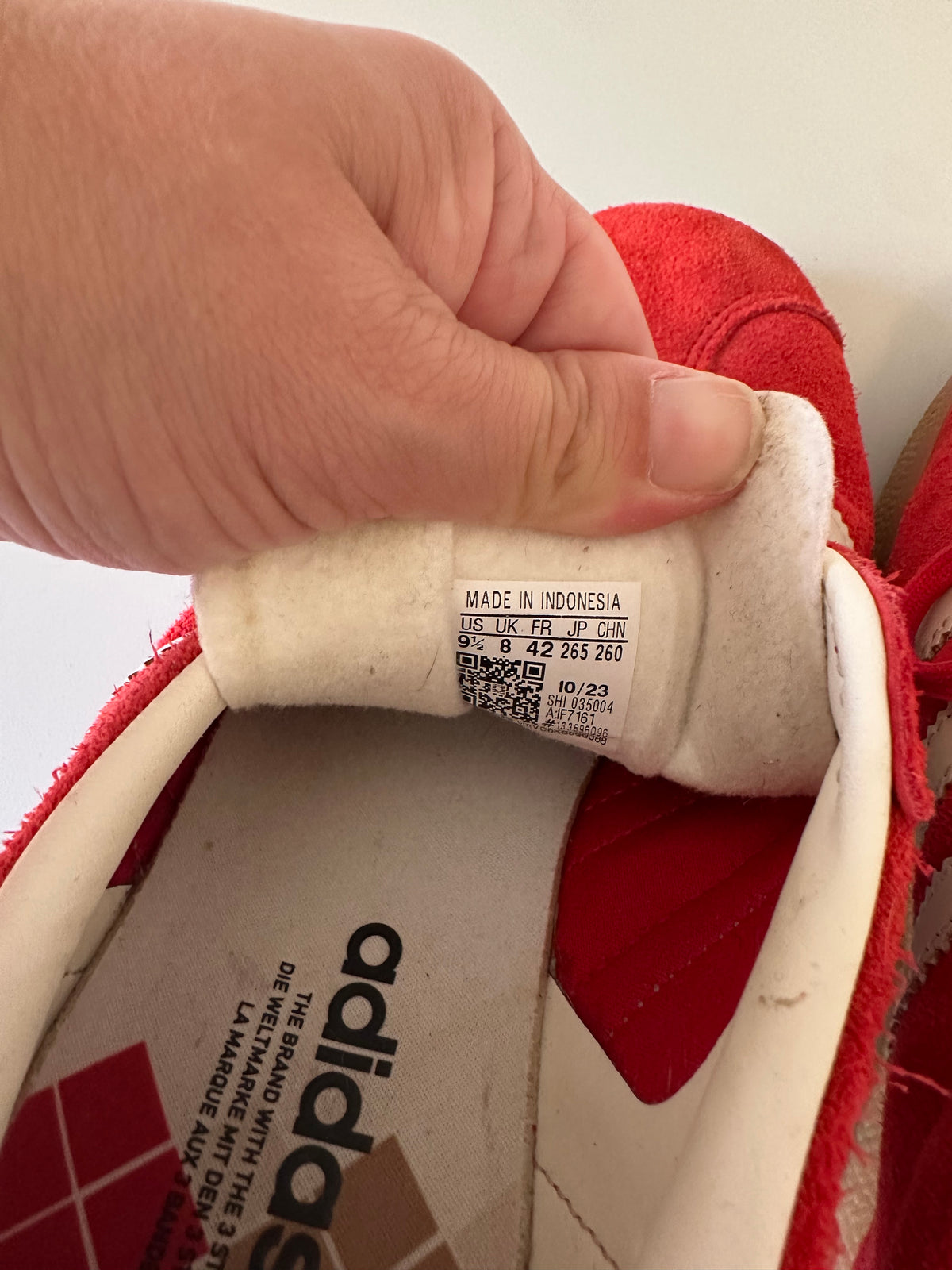 Adidas Originals Gazelle Red and White Gum Suede Sneakers | Size 9.5