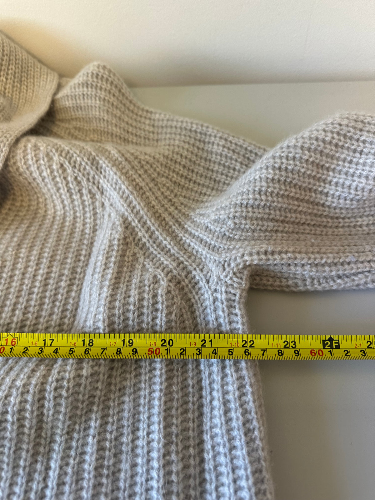 360 Cashmere Gray Ribbed Shawl Collar Open Front Cardigan | Size Large