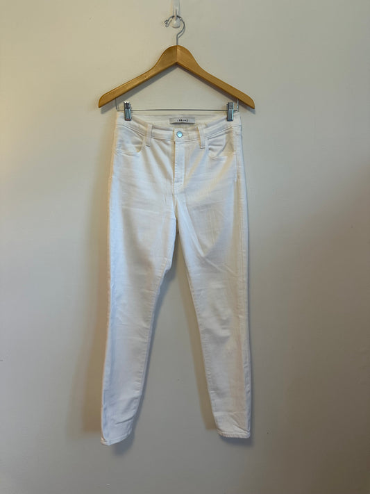 J Brand Alana High Rise Skinny Jeans in White | Size 27