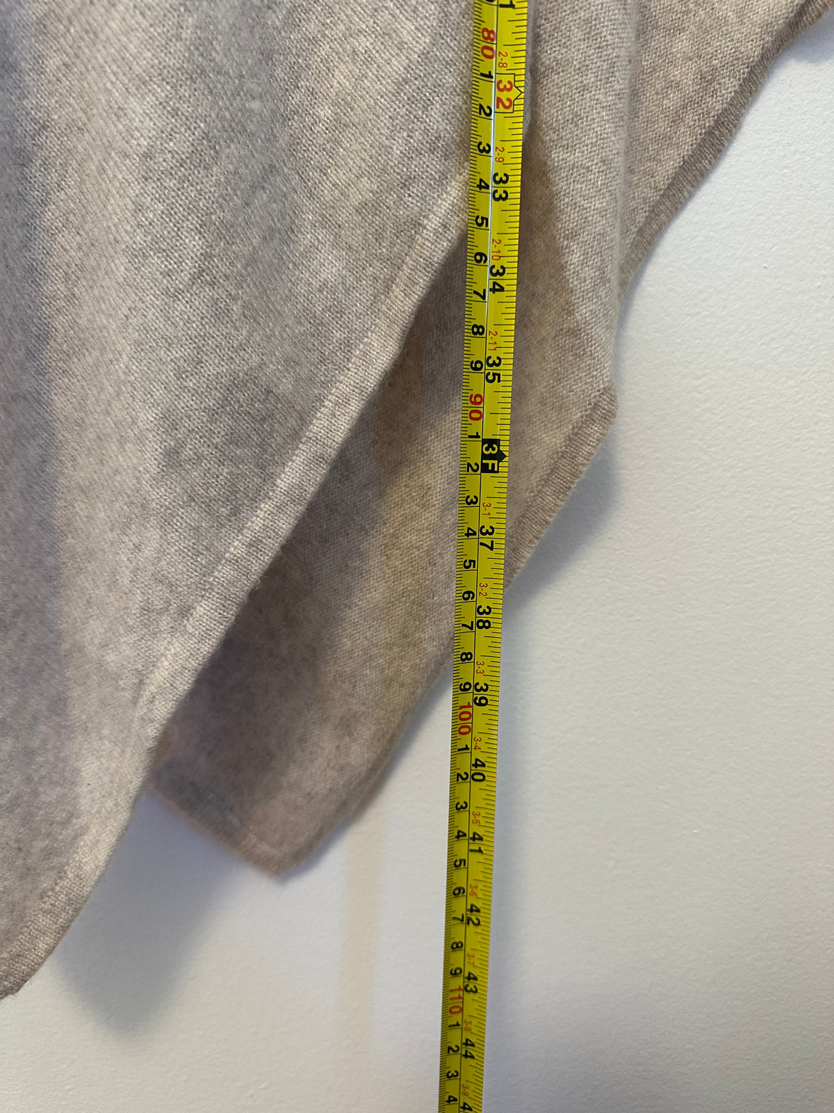 Captiva Cashmere Turtleneck Asymmetrical Poncho in Oatmeal Beige
