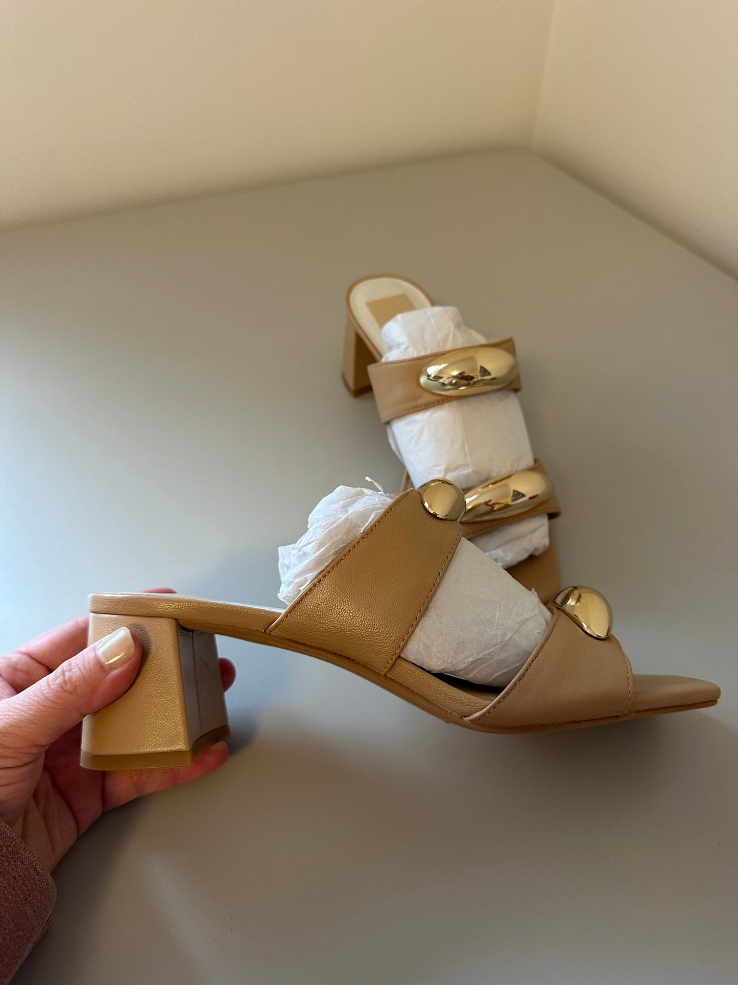 New Dolce Vita Barnet Light Tan Leather Heels | Size 8.5