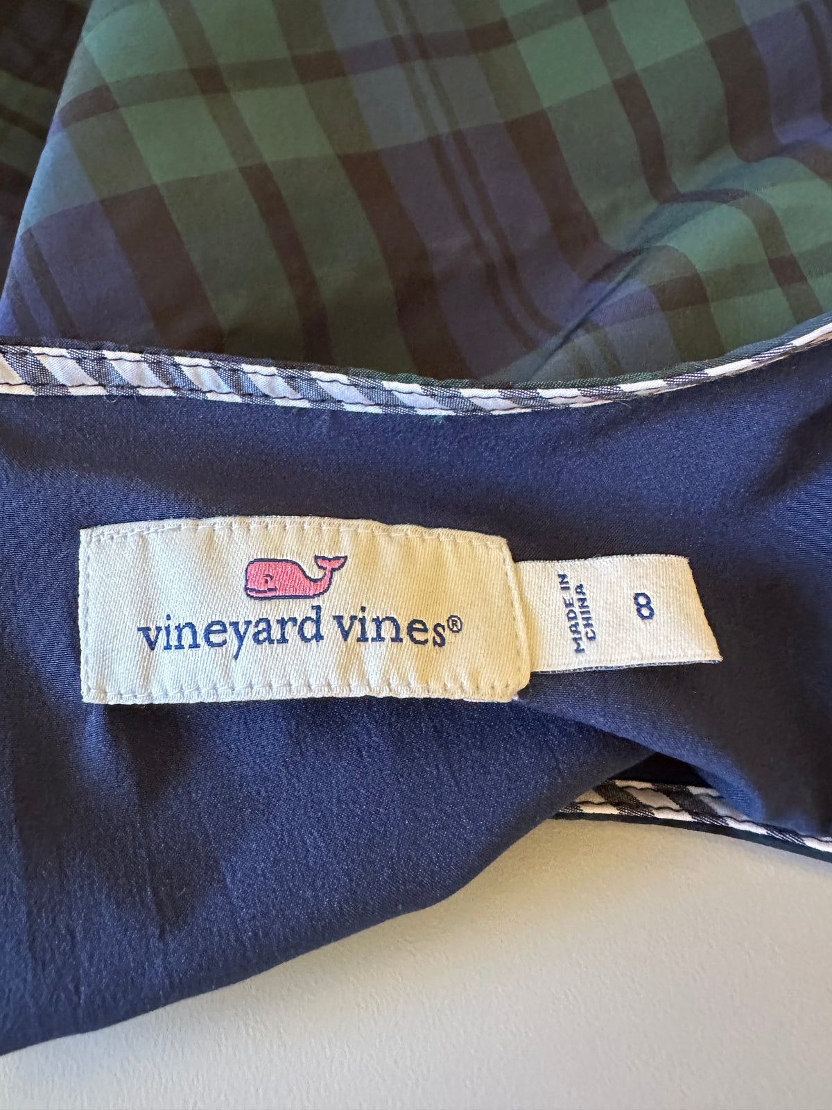 Vineyard Vines Black Watch Tartan Plaid Bell Sleeve Top | Size 8