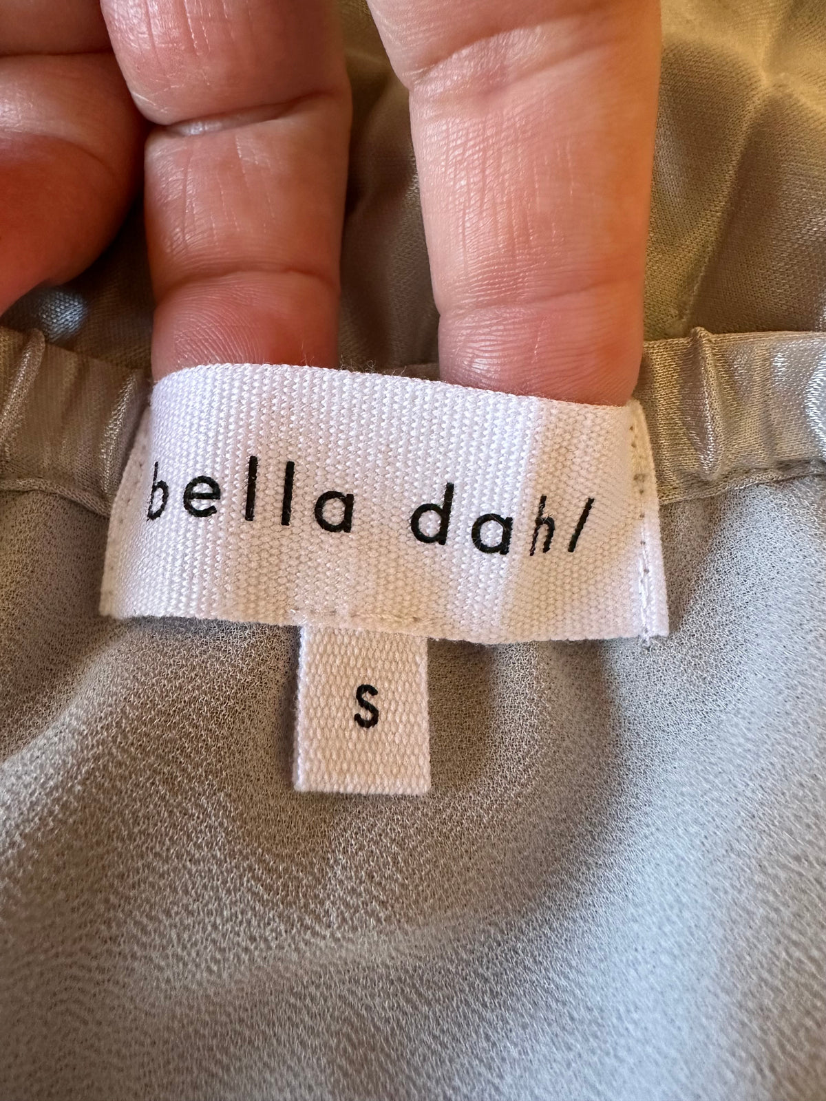 Bella Dahl Silver Metallic Pleated Midi Skirt | Size Small