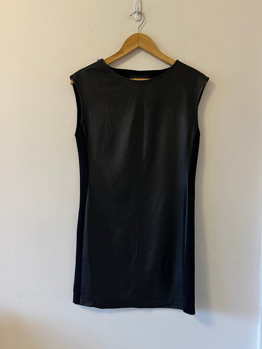 BCBGMAXAZRIA Karlee Faux Leather Shift Dress | Size Small