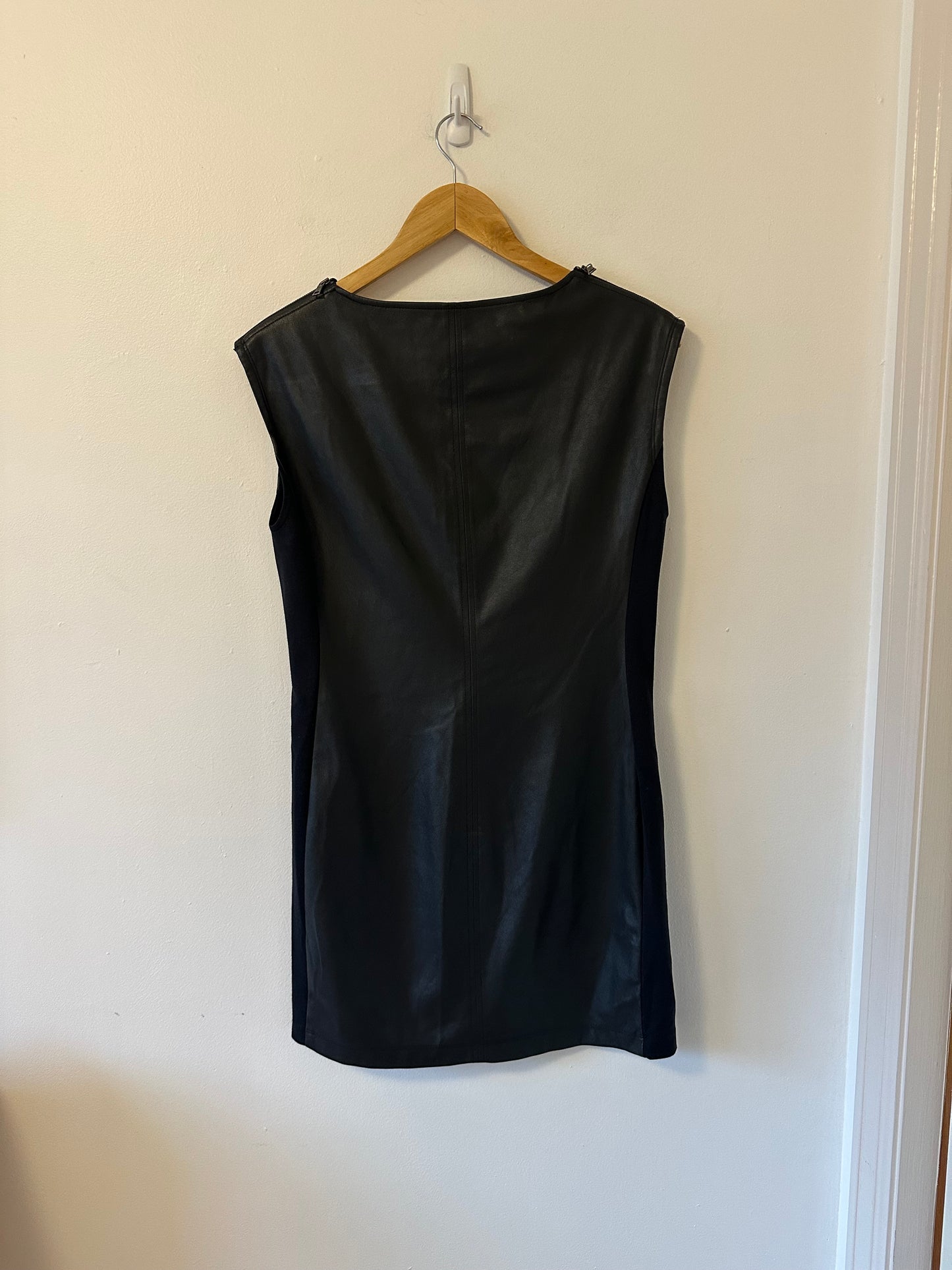 BCBGMAXAZRIA Karlee Faux Leather Shift Dress | Size Small