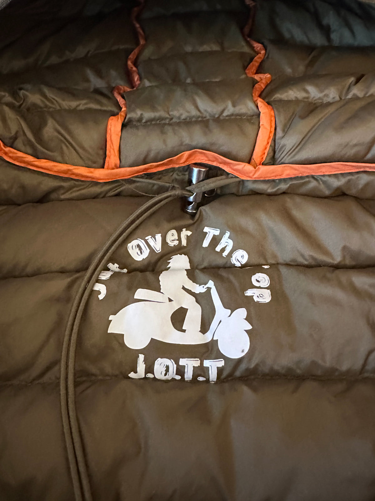 JOTT Just Over The Top Hooded Puffer Vest in Olive Green | Size Small