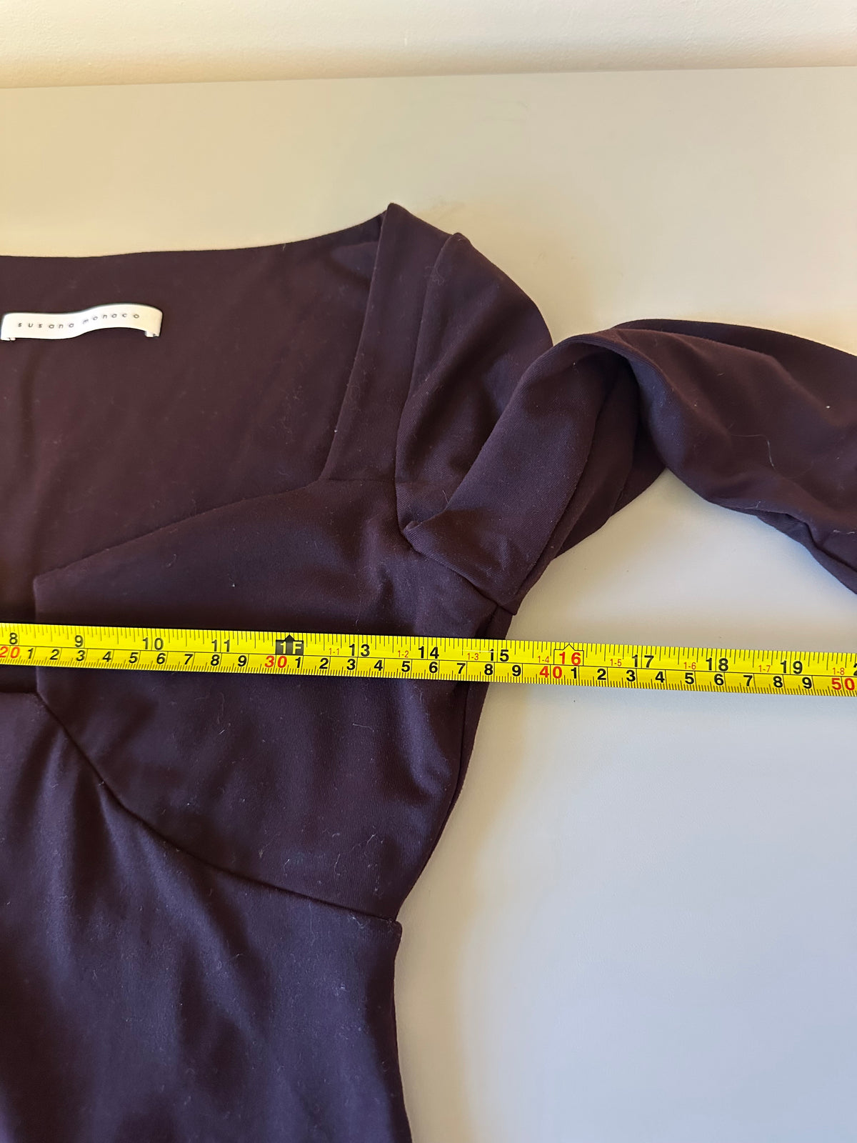 Susana Monaco Vista Long Sleeve Sweetheart Top in Plum | Size Medium