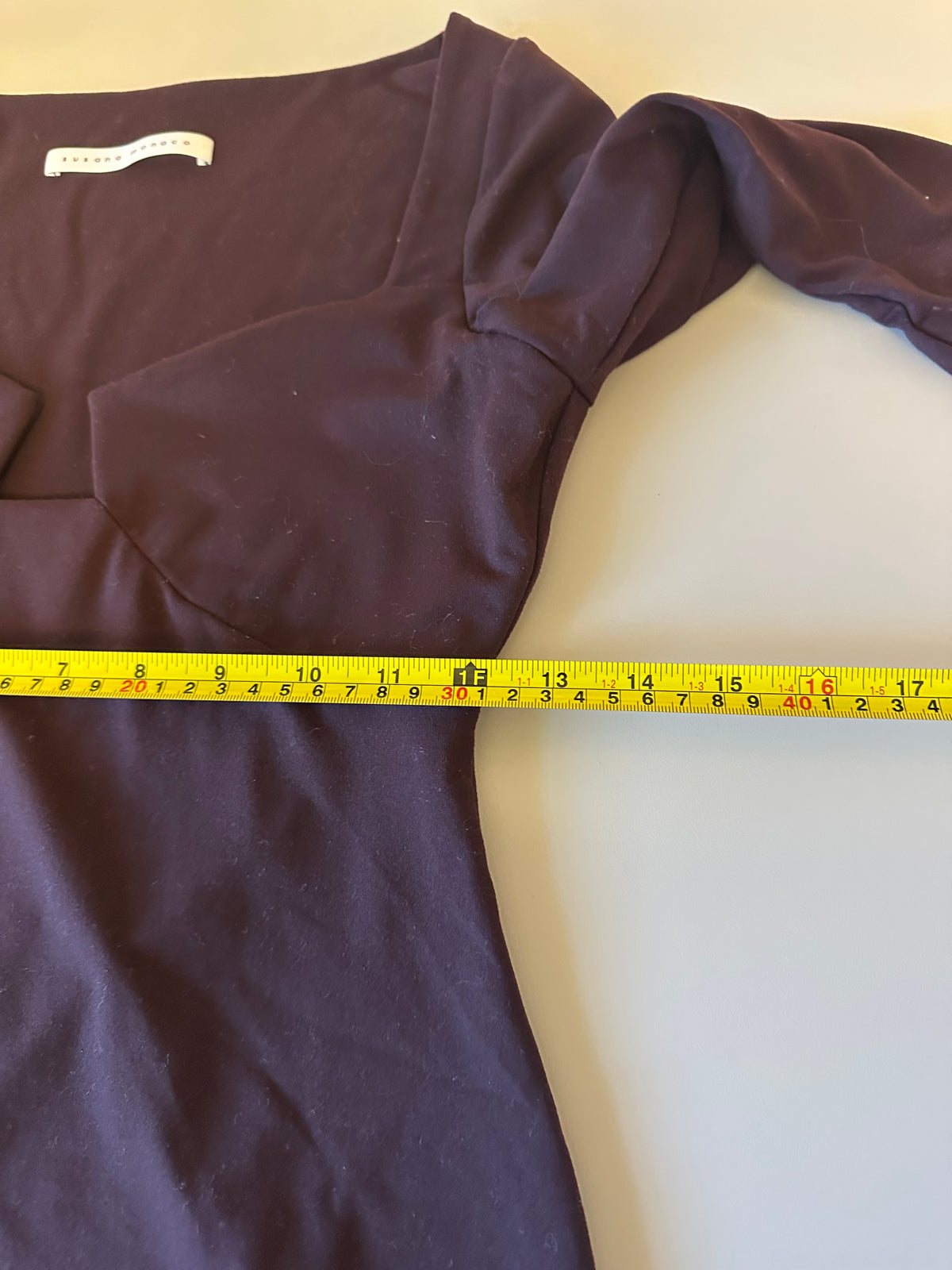 Susana Monaco Vista Long Sleeve Sweetheart Top in Plum | Size Medium