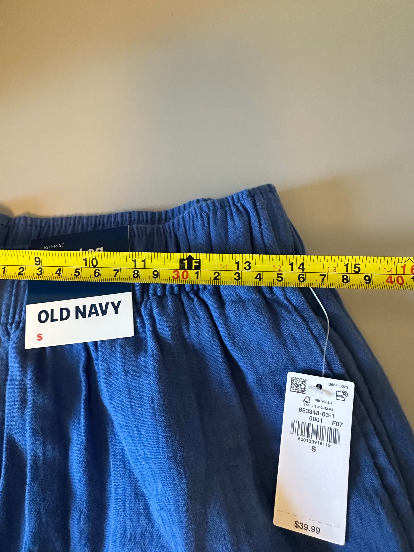 NWT Old Navy Blue High Rise Wide Leg Cotton Gauze Pants | Size Small