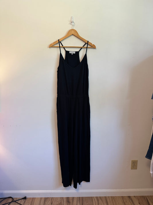 Michael Stars Black Wide Leg Racerback Jumpsuit | Size Medium