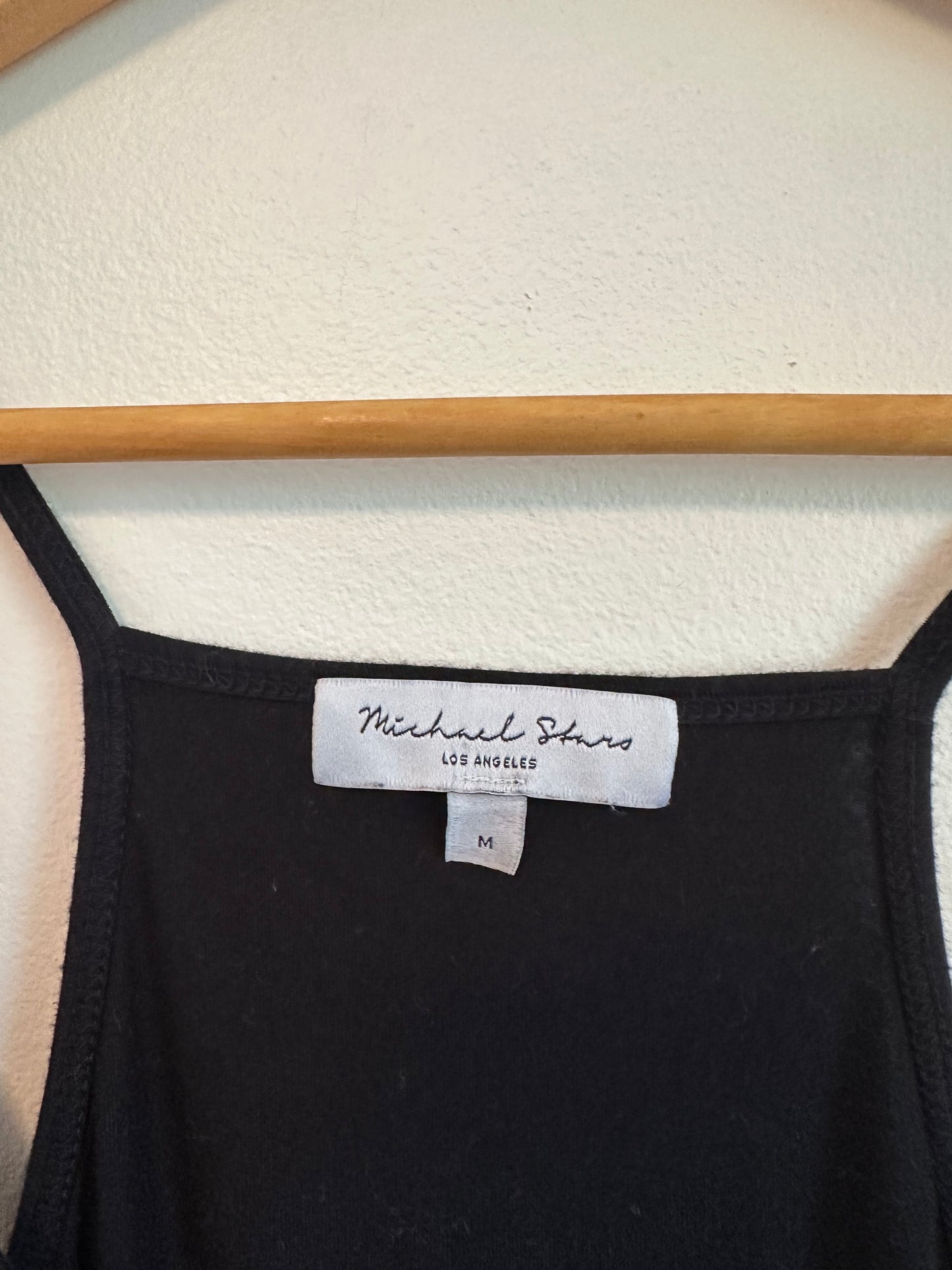 Michael Stars Black Wide Leg Racerback Jumpsuit | Size Medium