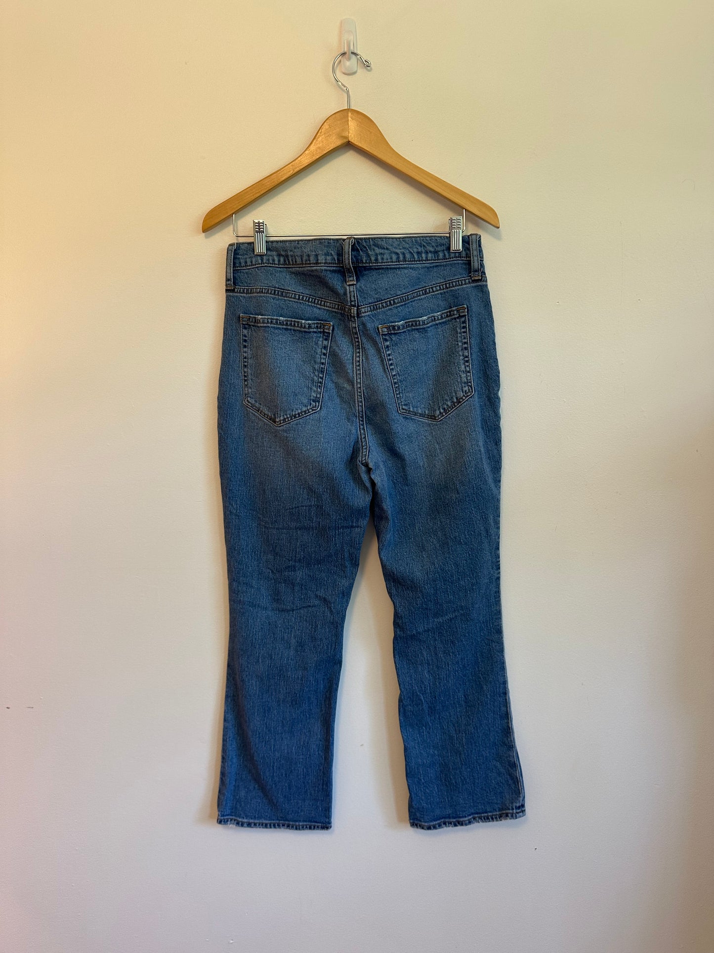 J. Crew Mid Rise Flare Crop Distressed Jeans | Size 29