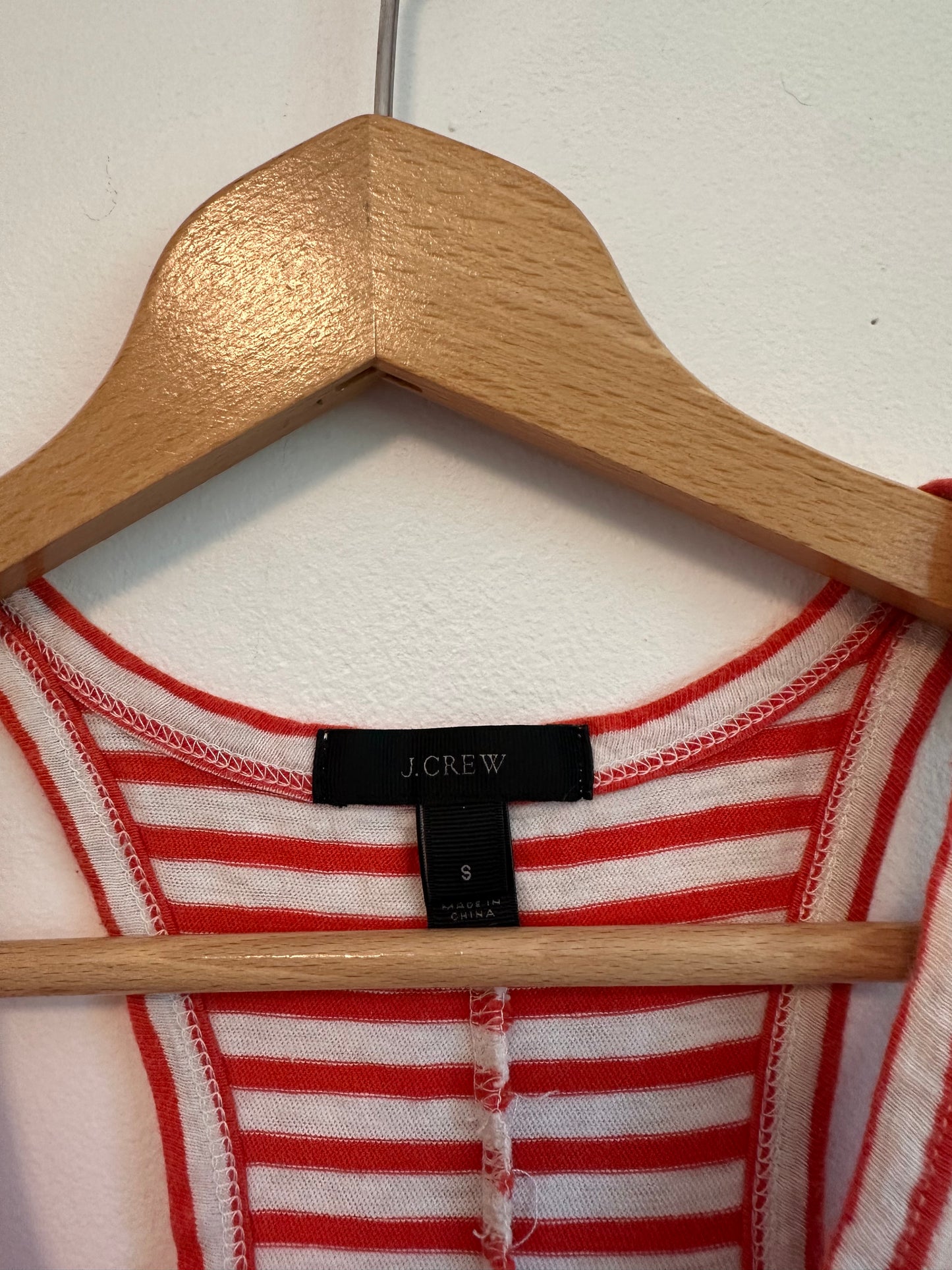 J. Crew Red and White Striped Cotton Racerback Tank Dress | Size Small