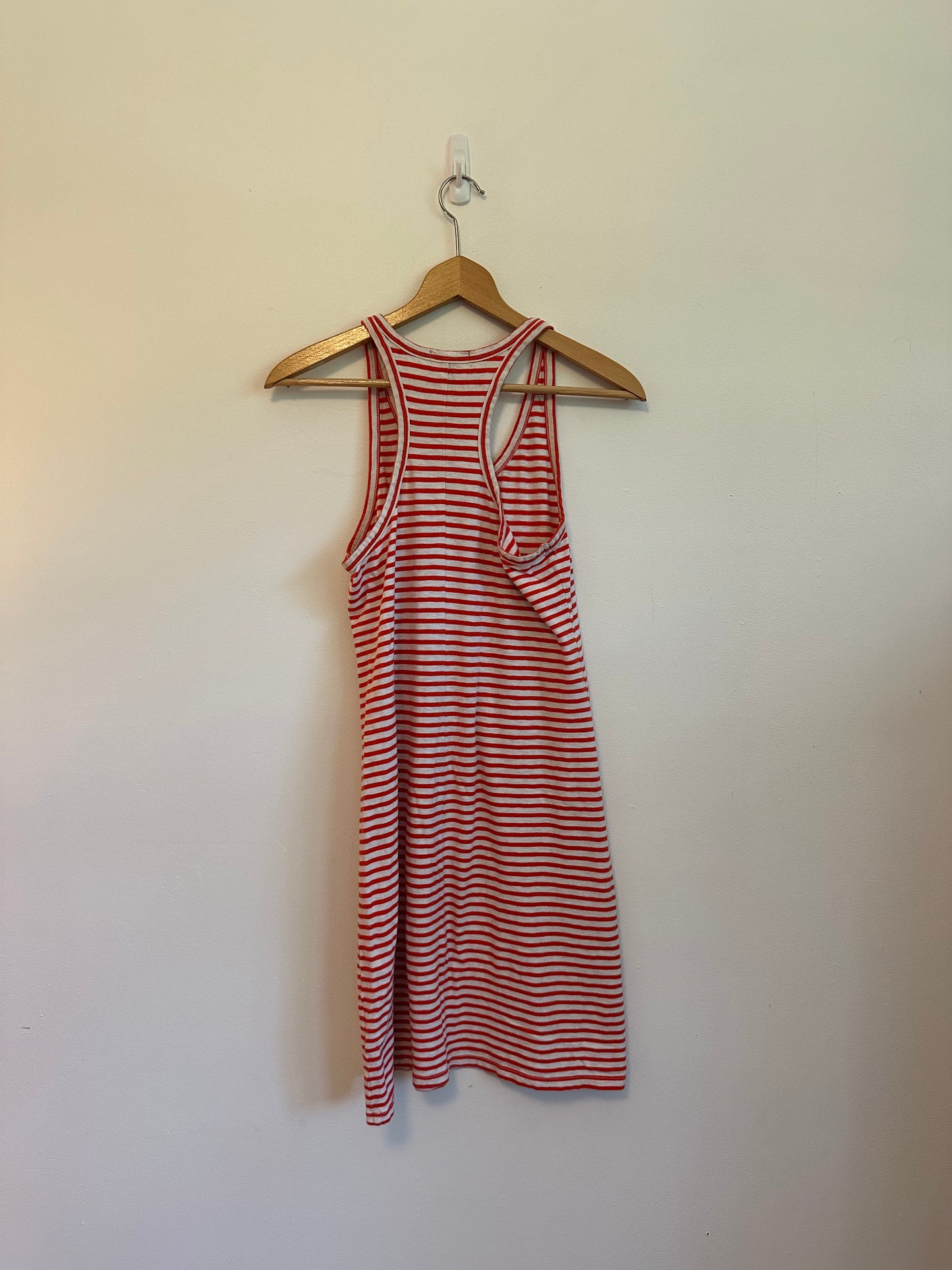 J. Crew Red and White Striped Cotton Racerback Tank Dress | Size Small
