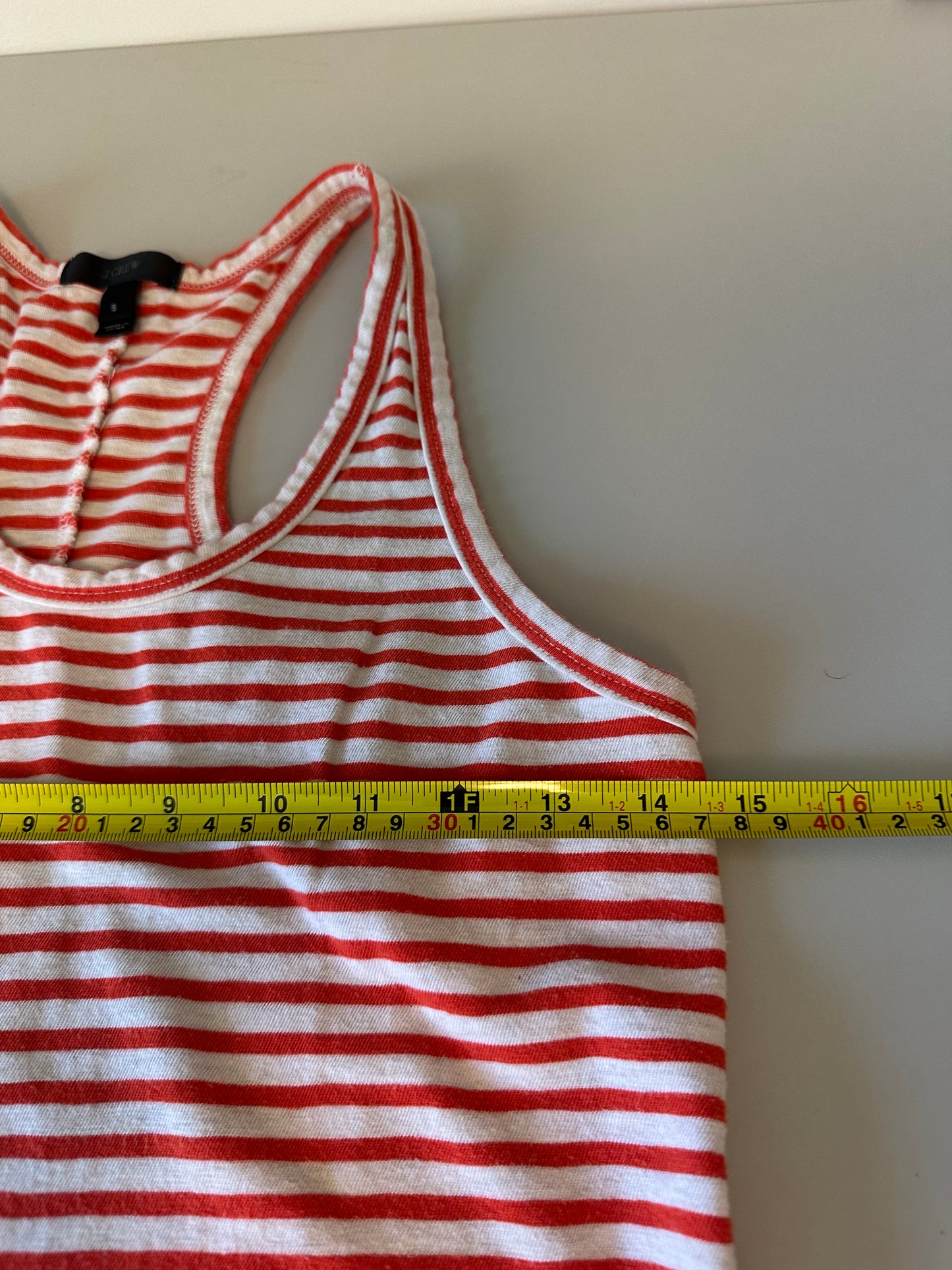 J. Crew Red and White Striped Cotton Racerback Tank Dress | Size Small