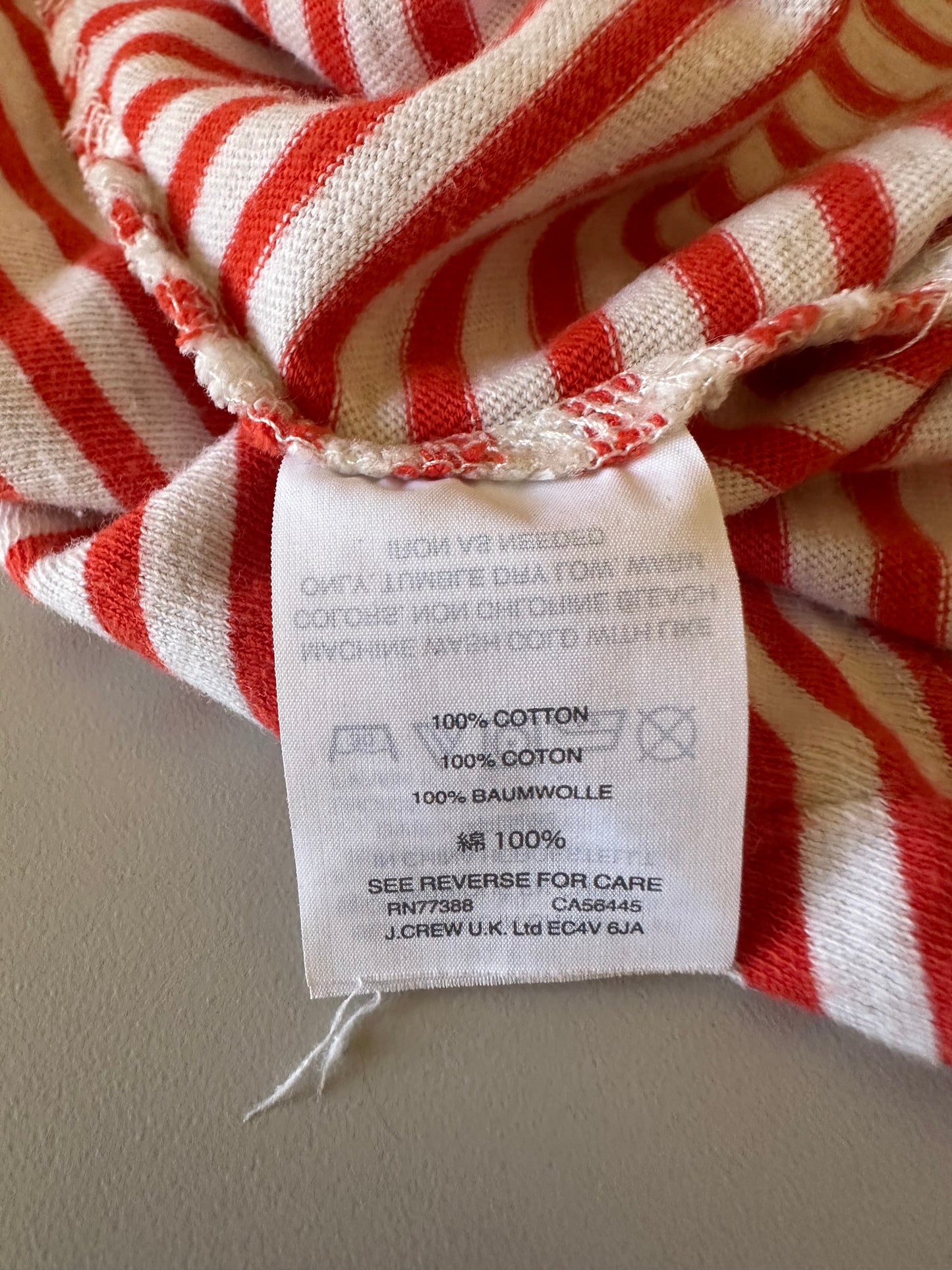 J. Crew Red and White Striped Cotton Racerback Tank Dress | Size Small