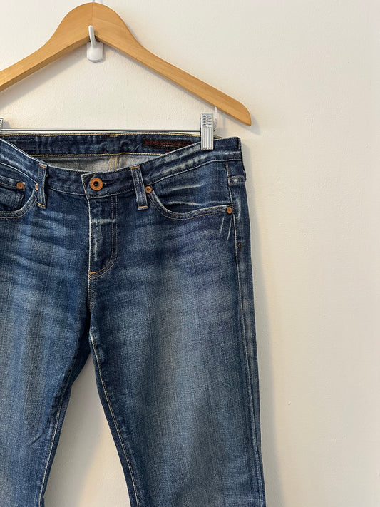 AG Adriano Goldschmied Y2K Flare Butterfly Embellished Low Rise Jeans | Size 28