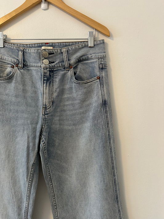 Alice + Olivia Ultra Wide Leg High Waist Double Button Jeans | Size 29