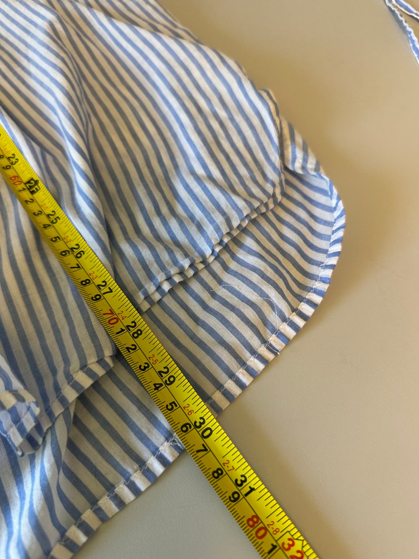 J. Crew Blue and White Striped Embroidered Sleeve Tunic | Size Small