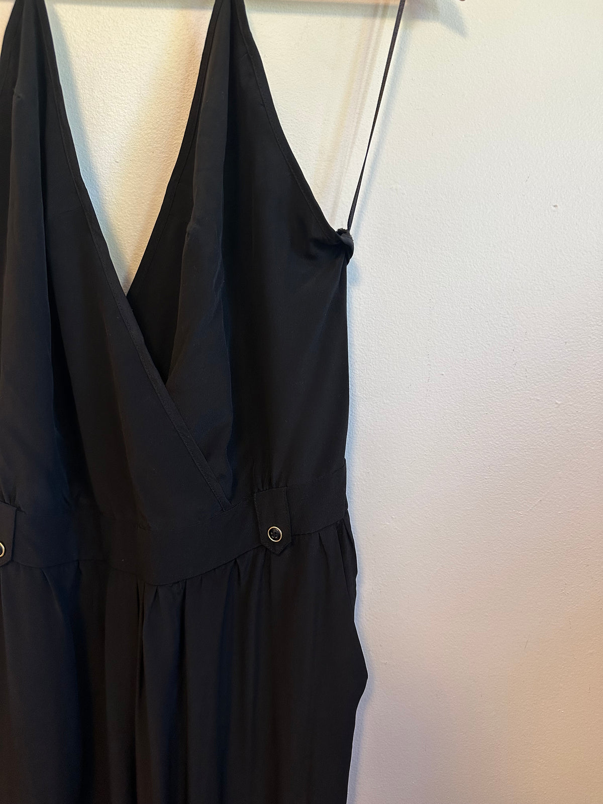 Yumi Kim Dina Silk Halter Jumpsuit in Black | Size Large