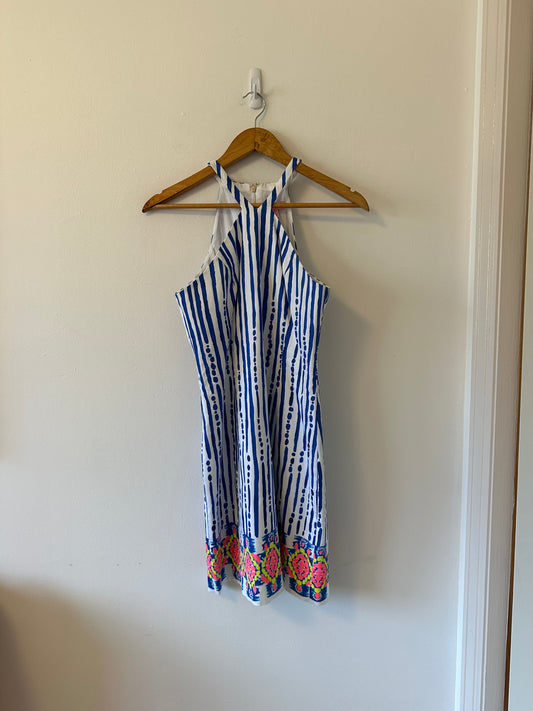 Lilly Pulitzer Iveigh Cotton Shift Dress in Blue Crush Bay Stripe | Size 0