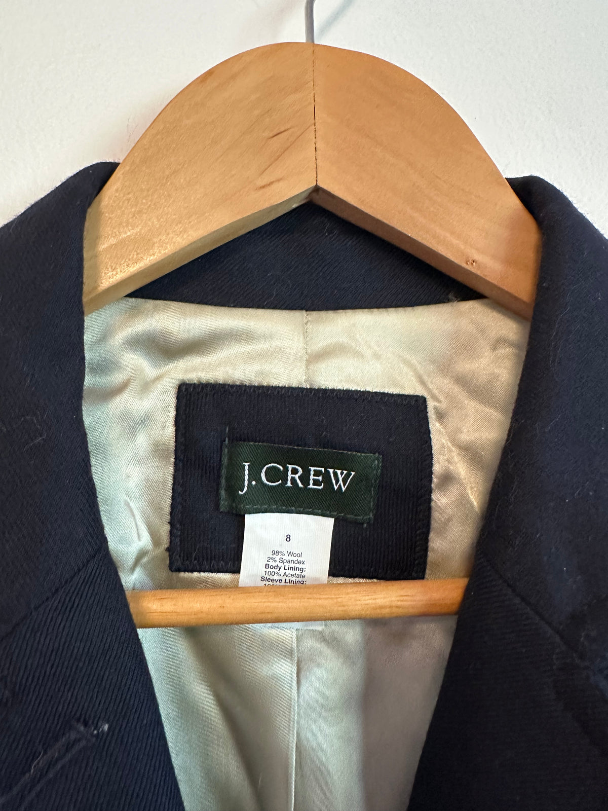 J. Crew Navy Blue Wool Blend Schoolboy Blazer | Size 8