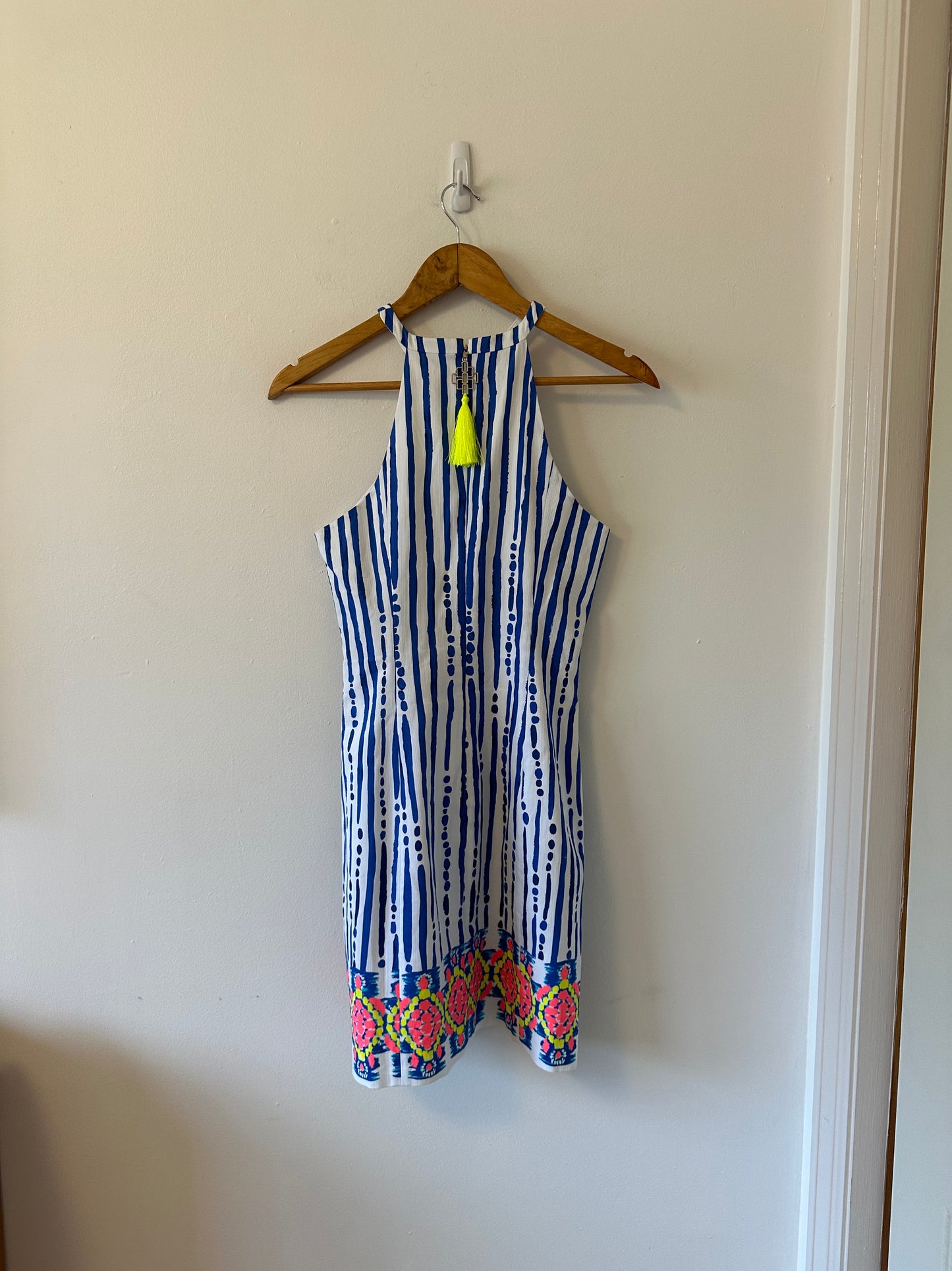 Lilly Pulitzer Iveigh Cotton Shift Dress in Blue Crush Bay Stripe | Size 0