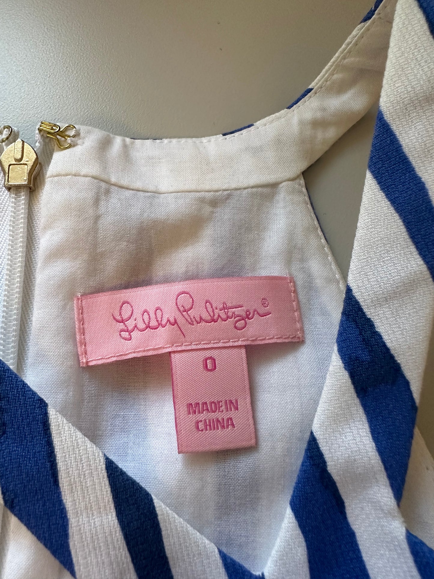 Lilly Pulitzer Iveigh Cotton Shift Dress in Blue Crush Bay Stripe | Size 0