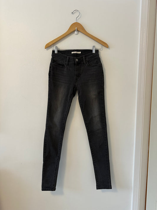 Levi's 710 Super Skinny Stretch Jeans in Charcoal Gray | Size 27