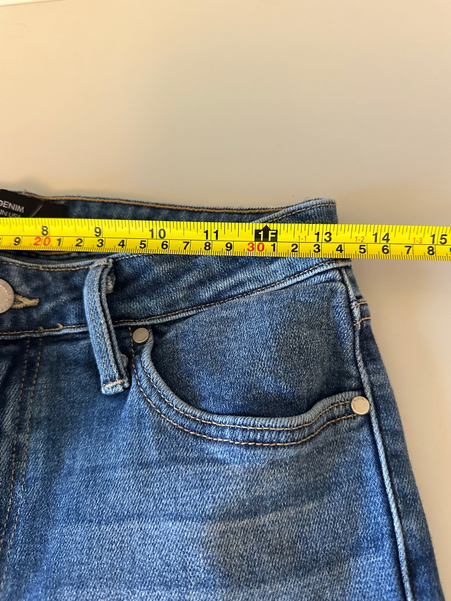 Just Black Denim High Rise Distressed Straight Leg Jeans | Size 28