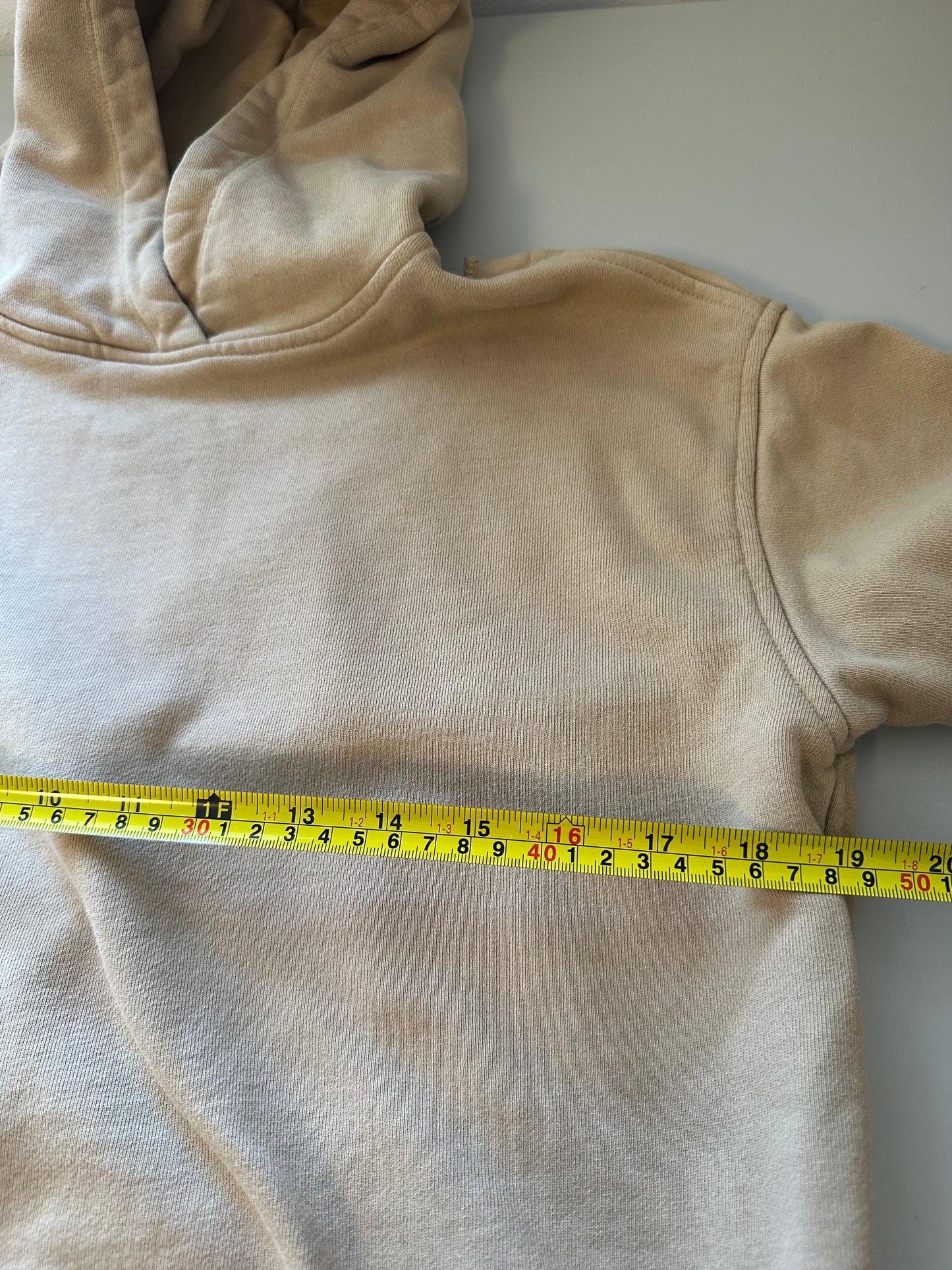 Hudson Tan Cotton Oversized Hooded Sweatshirt with Cut Out Back | Size XS