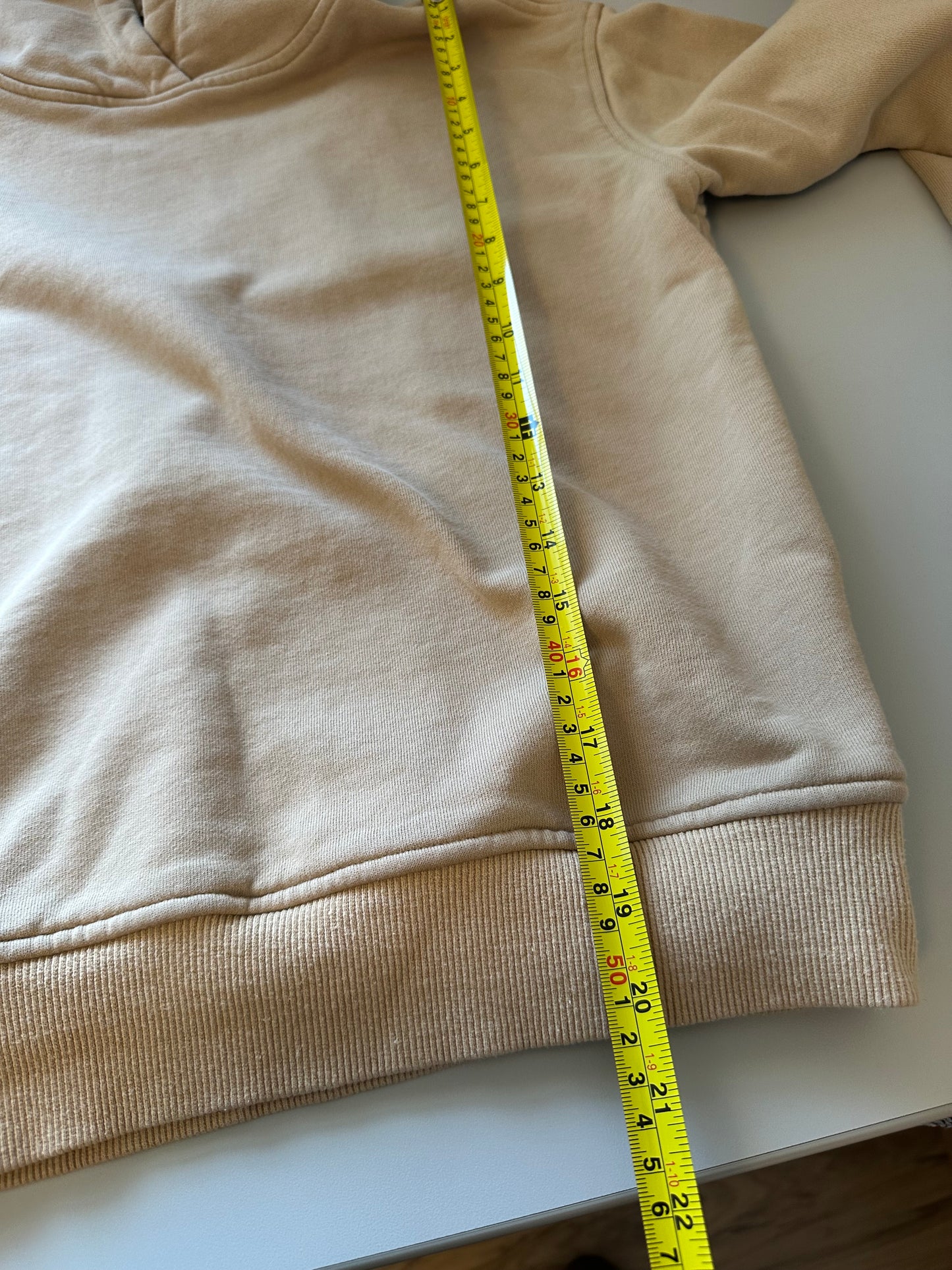 Hudson Tan Cotton Oversized Hooded Sweatshirt with Cut Out Back | Size XS