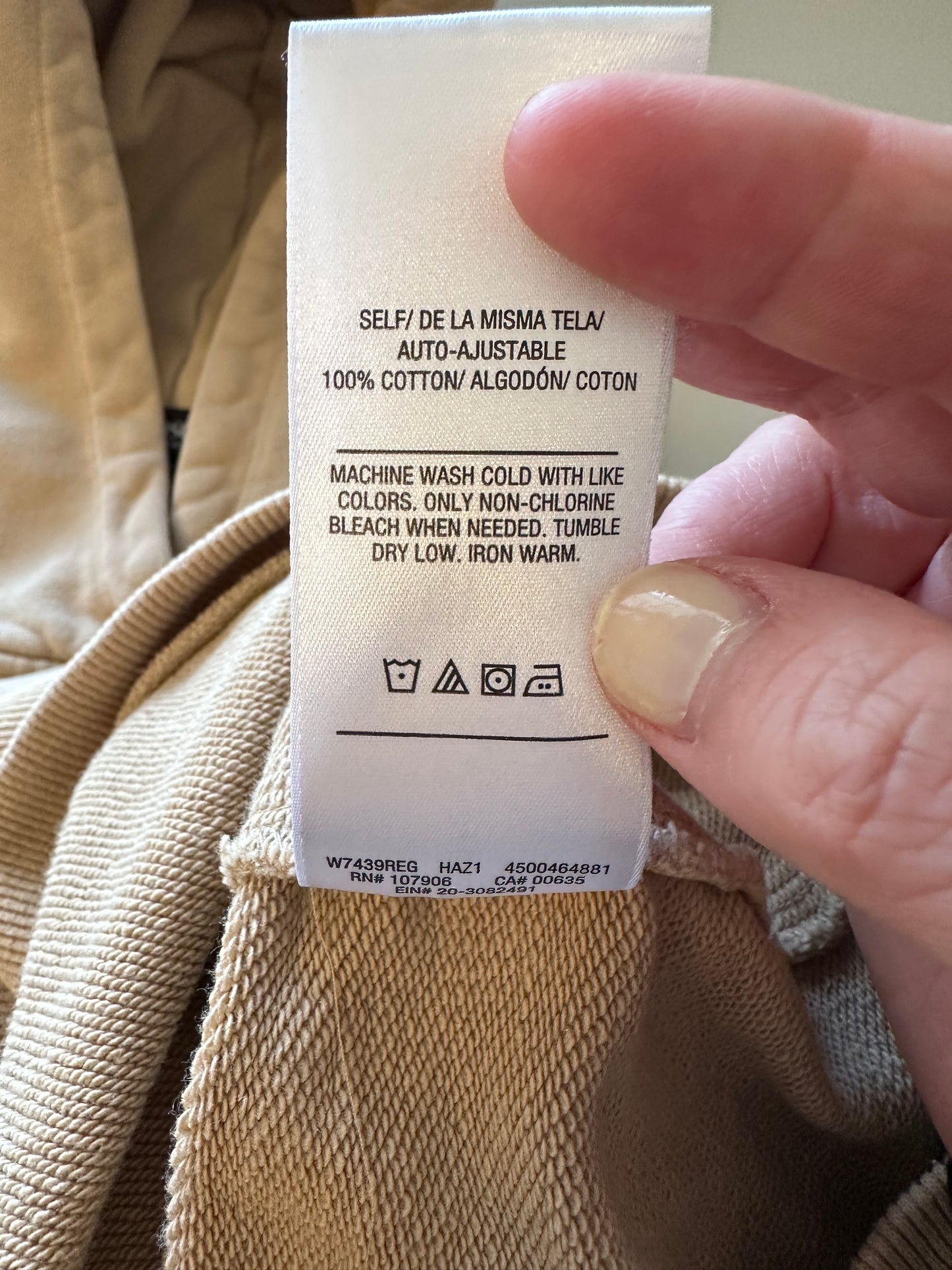 Hudson Tan Cotton Oversized Hooded Sweatshirt with Cut Out Back | Size XS