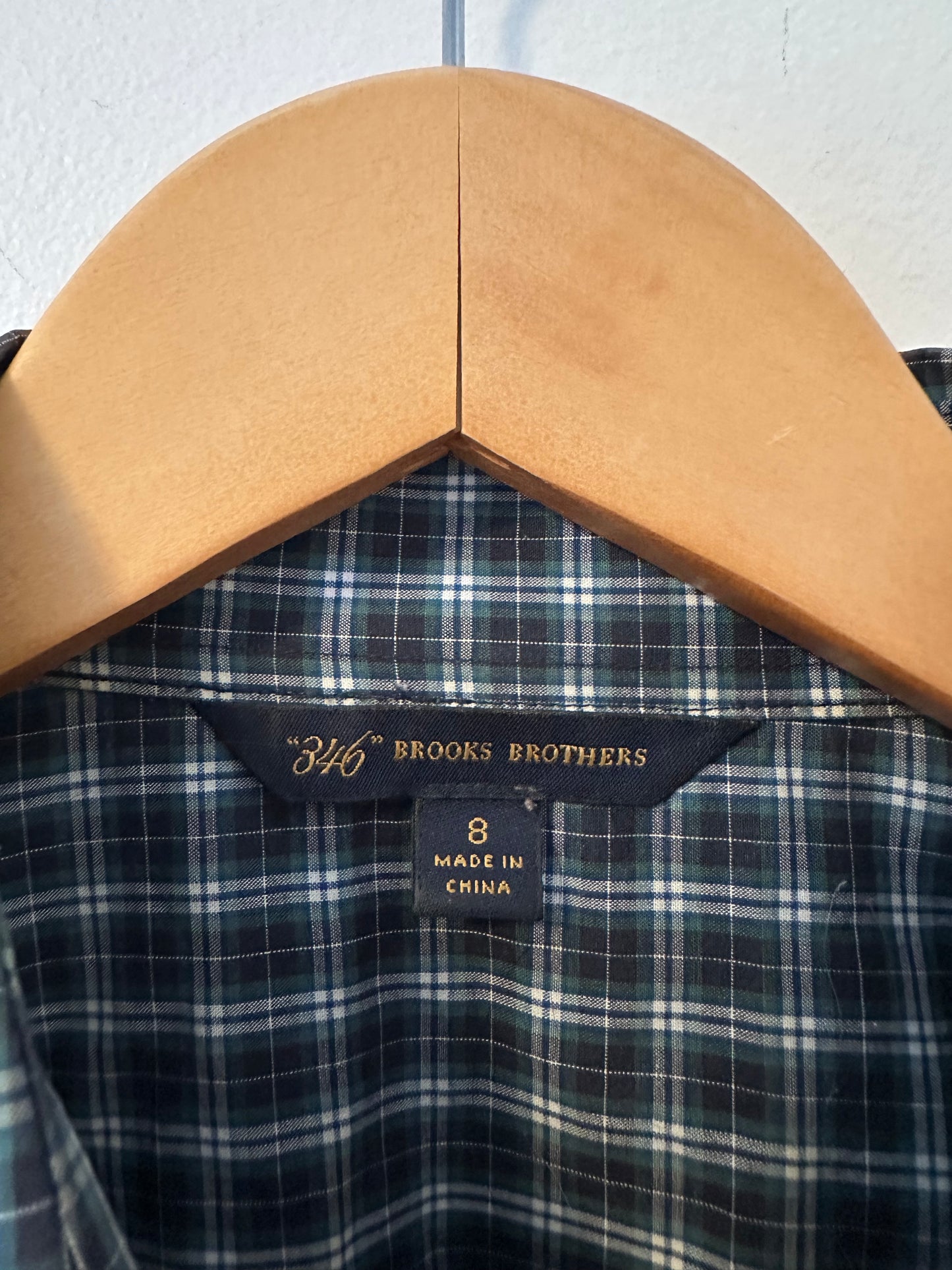 Brooks Brothers Navy Blue Plaid Ruffle Button Down Shirt | Size 8