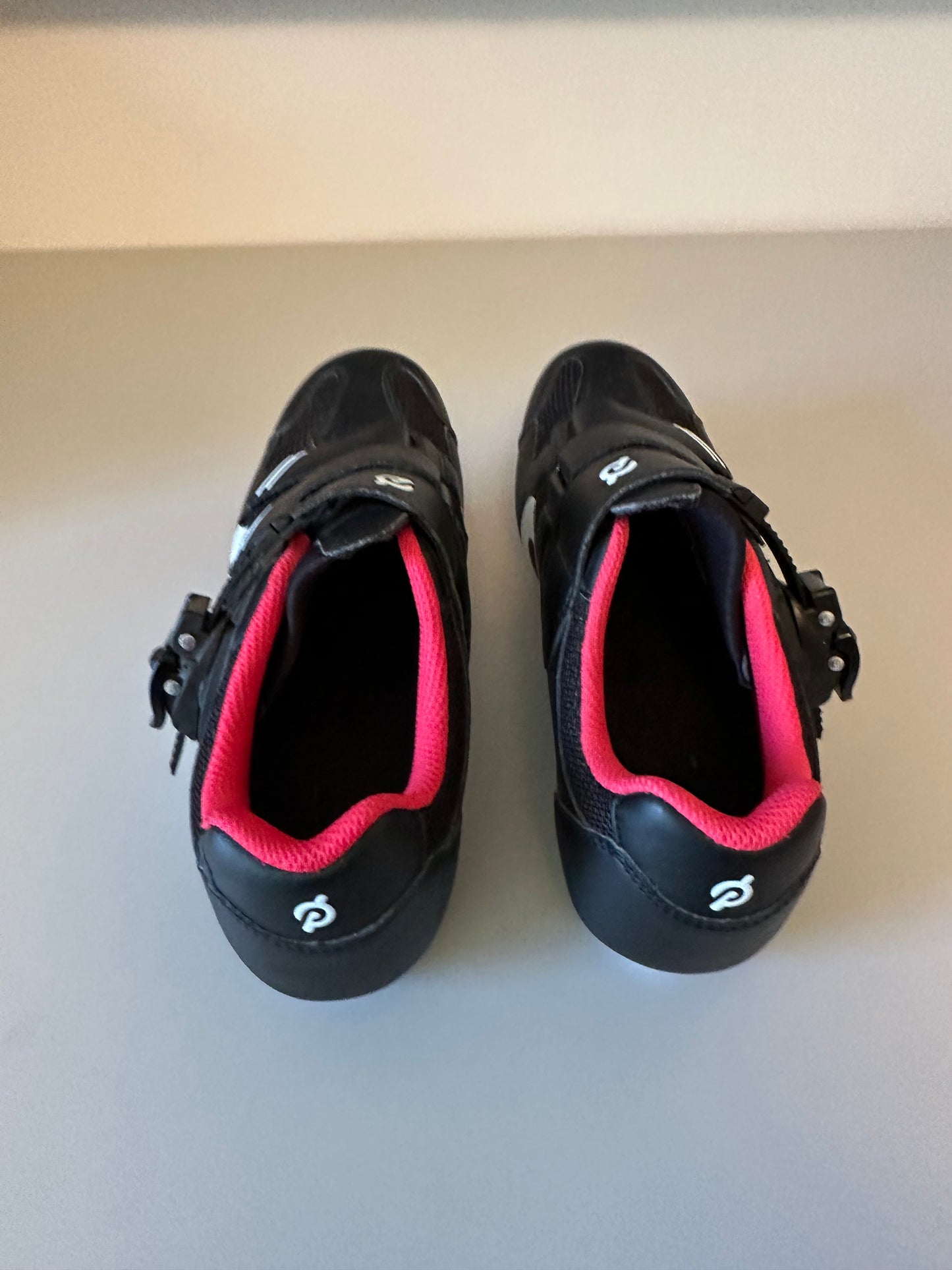 New Peloton Cycling Shoes in Black, White, and Red | Size 40