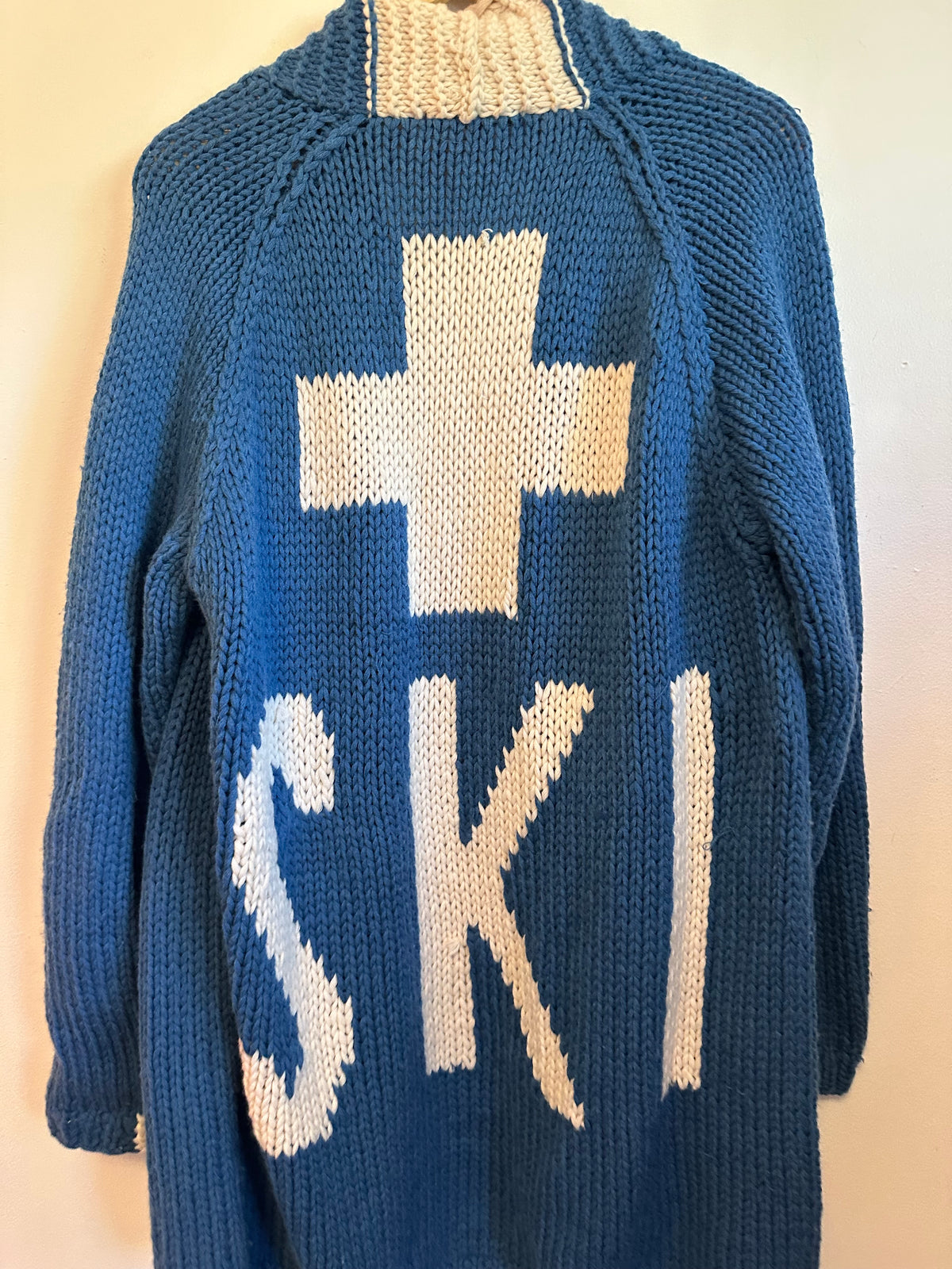 Cotes of London The Buxton Hand Made 100% Merino Wool Ski Cardigan in Blue | OS