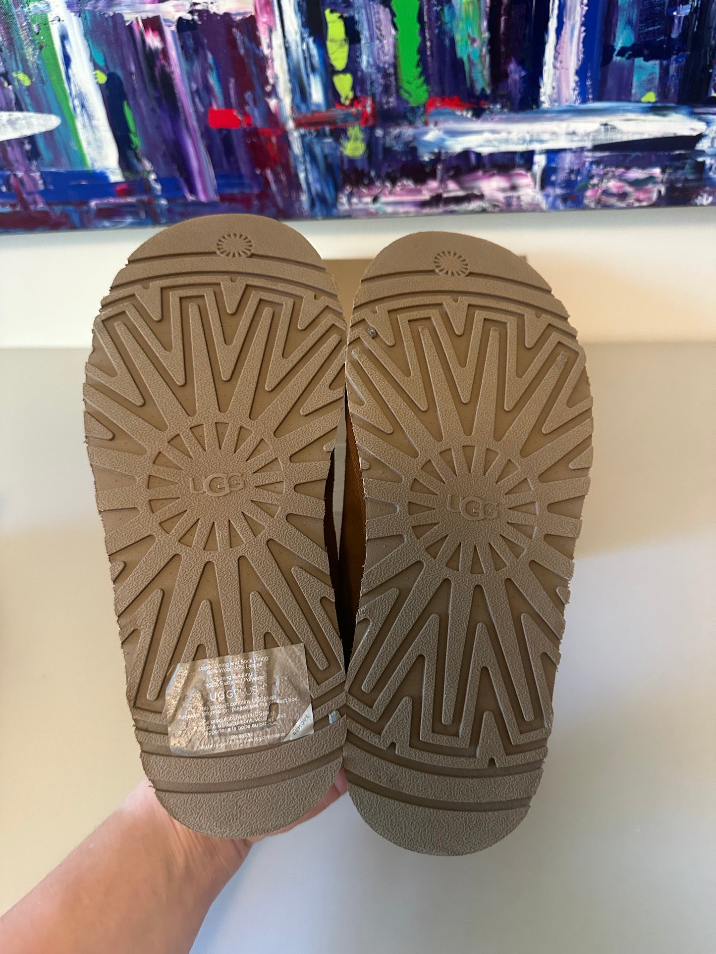 New in Box UGG Tazz Chestnut Suede Slippers | Size 6
