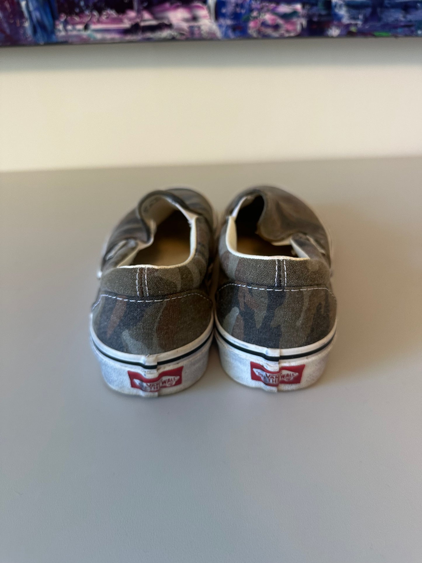Vans Classic Slip-On Washed Camo Canvas Skate Shoes | Size 7.5