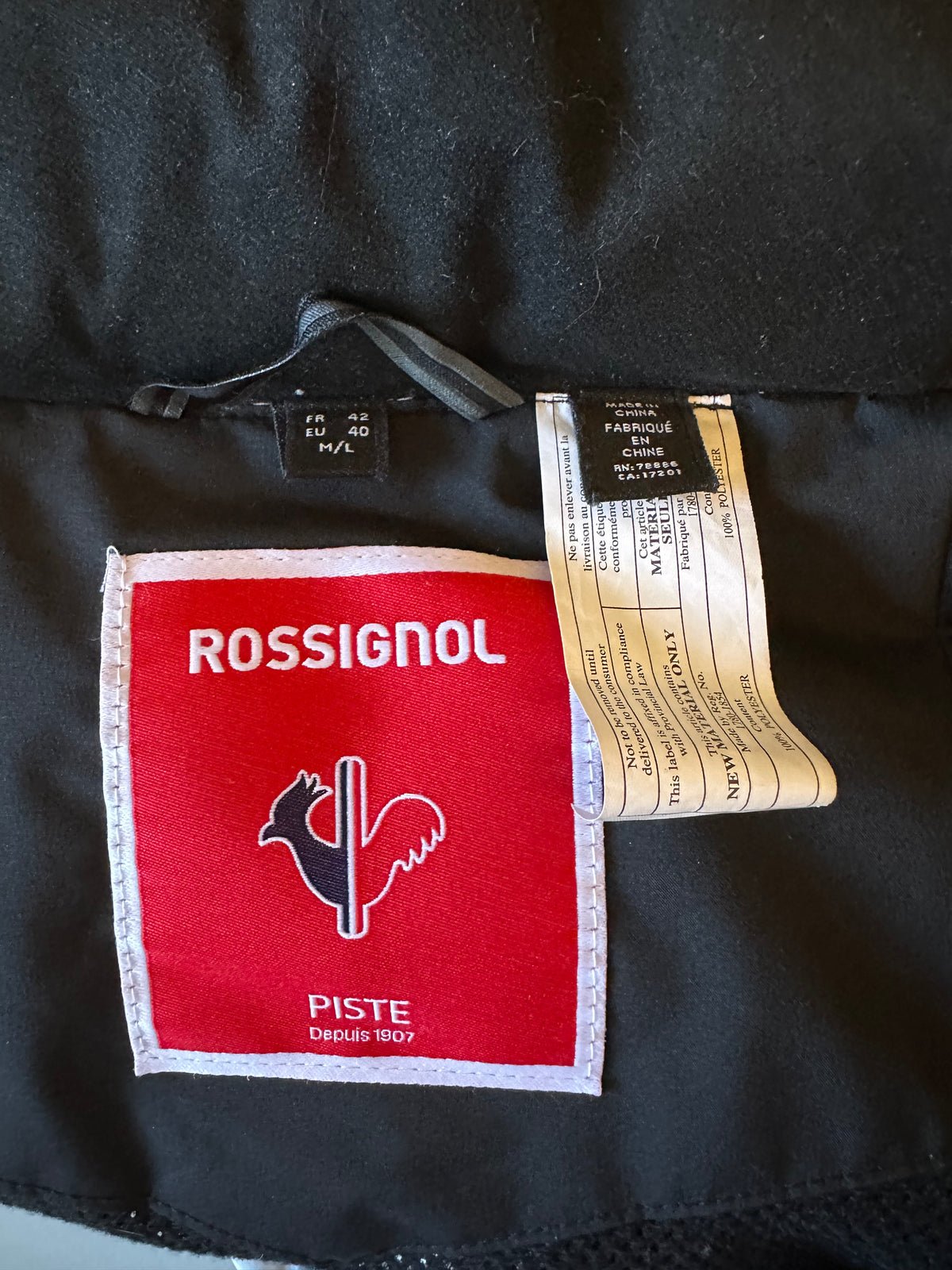 Rossignol Piste White Puffer Ski Jacket with Faux Fur Hood | Size M/L