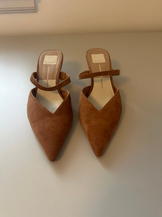 Dolce Vita Kanika Slip On Heels in Pecan Suede | Size 7
