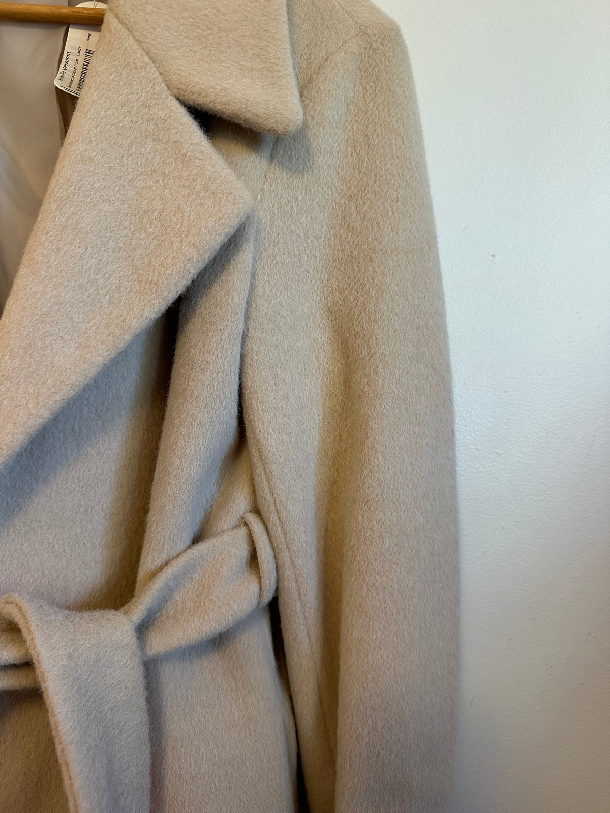 NWT Biancoghiaccio Light Camel Wrap Belted Coat | Size Large