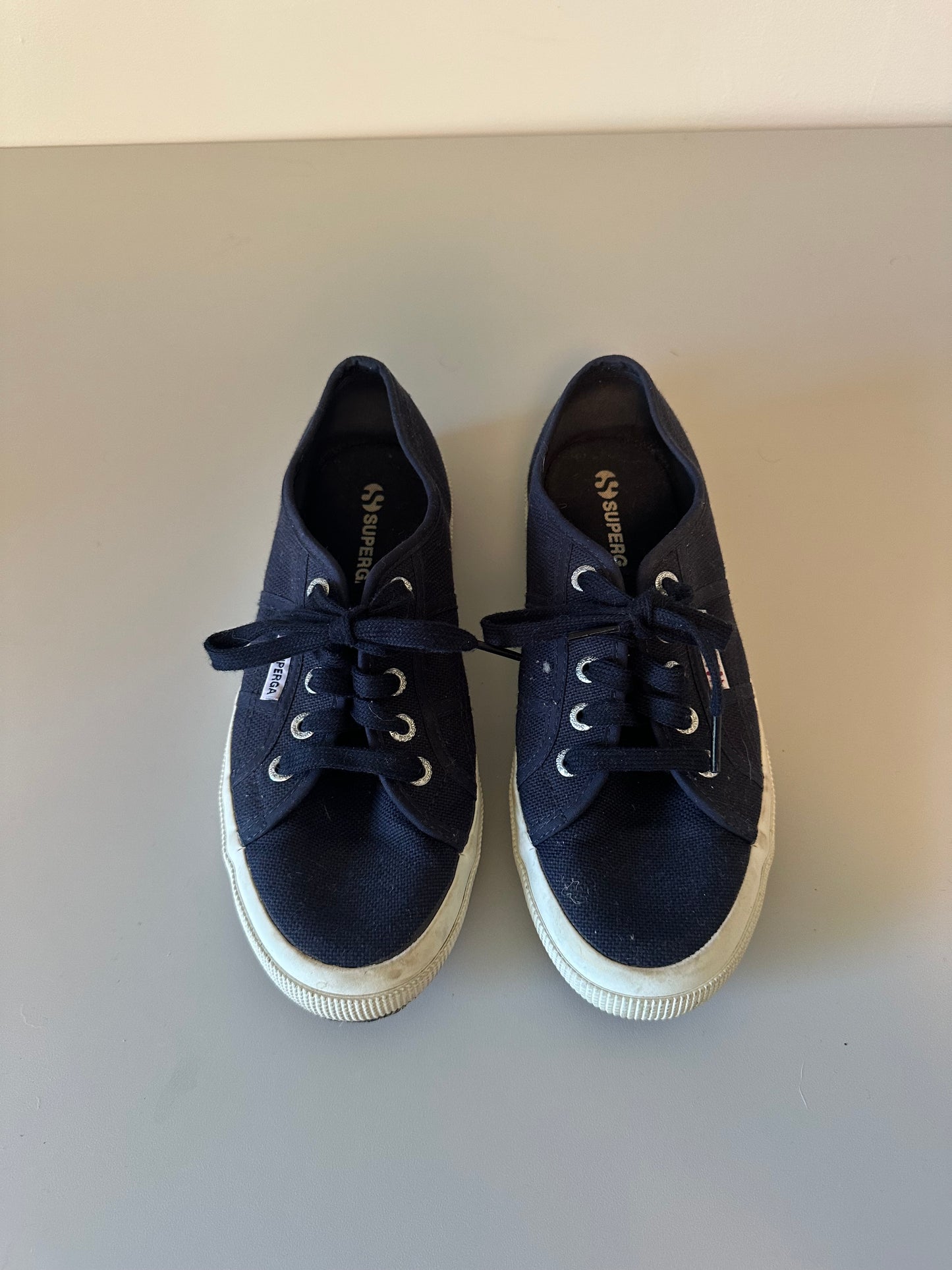 Superga 2750 Classic Navy Blue Canvas Low Top Sneakers | Size 37.5