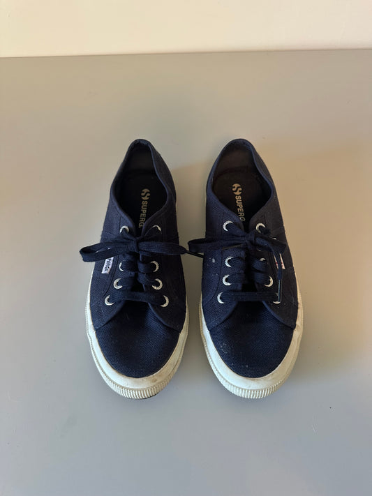 Superga 2750 Classic Navy Blue Canvas Low Top Sneakers | Size 37.5