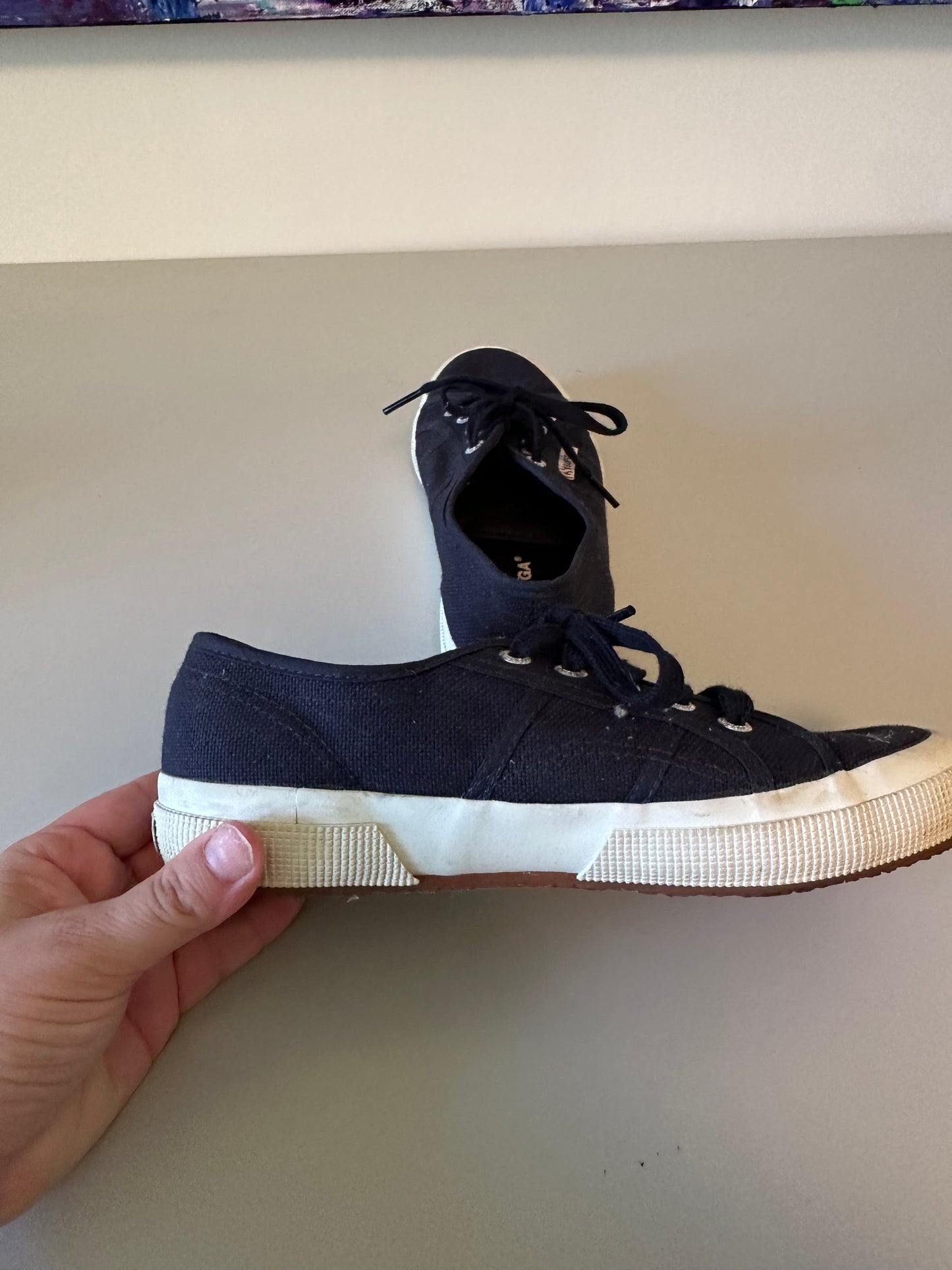 Superga 2750 Classic Navy Blue Canvas Low Top Sneakers | Size 37.5