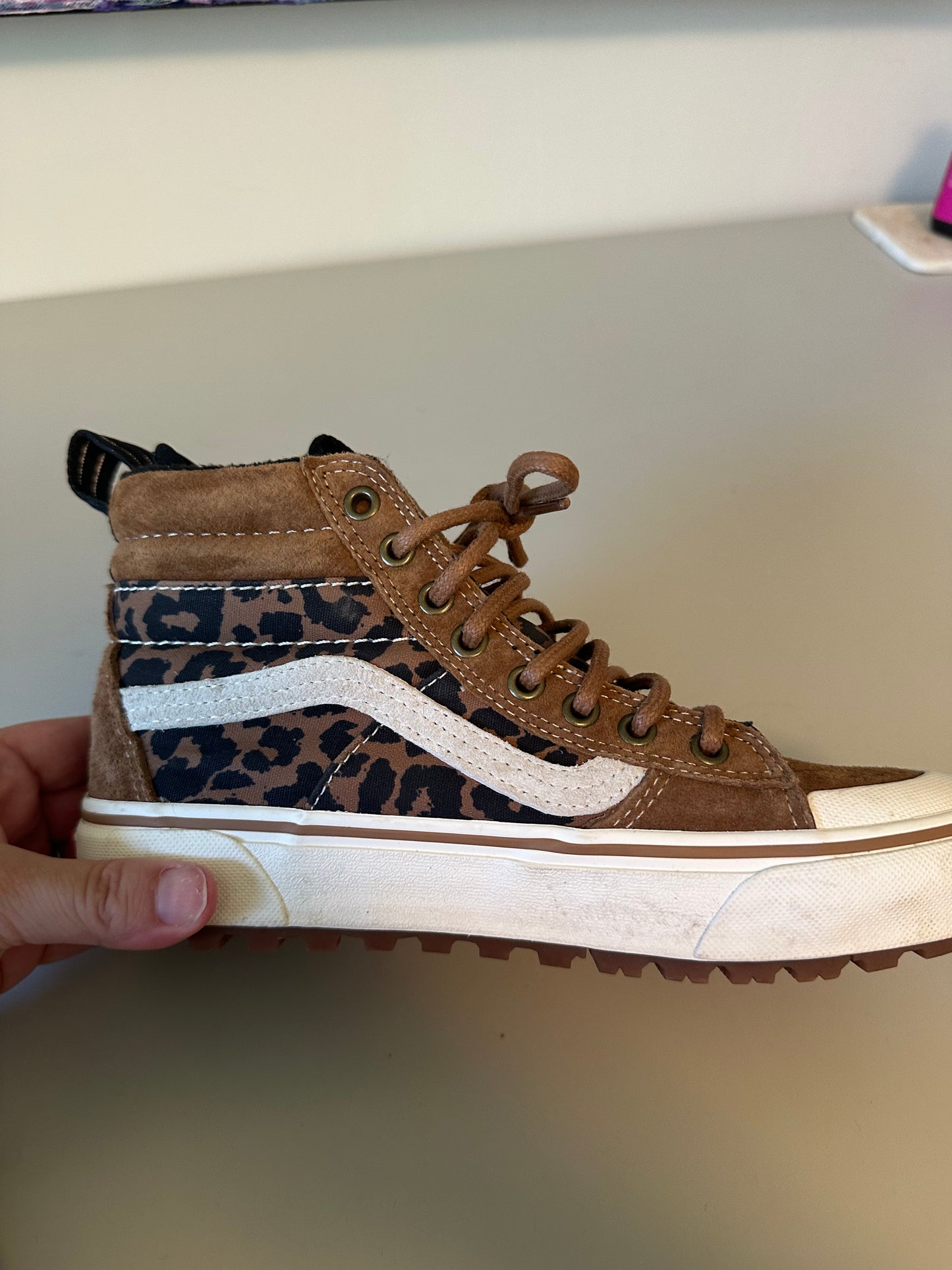 Vans Sk8-Hi MTE-2 Brown Leopard Suede High Top Sneakers | Size 7.5